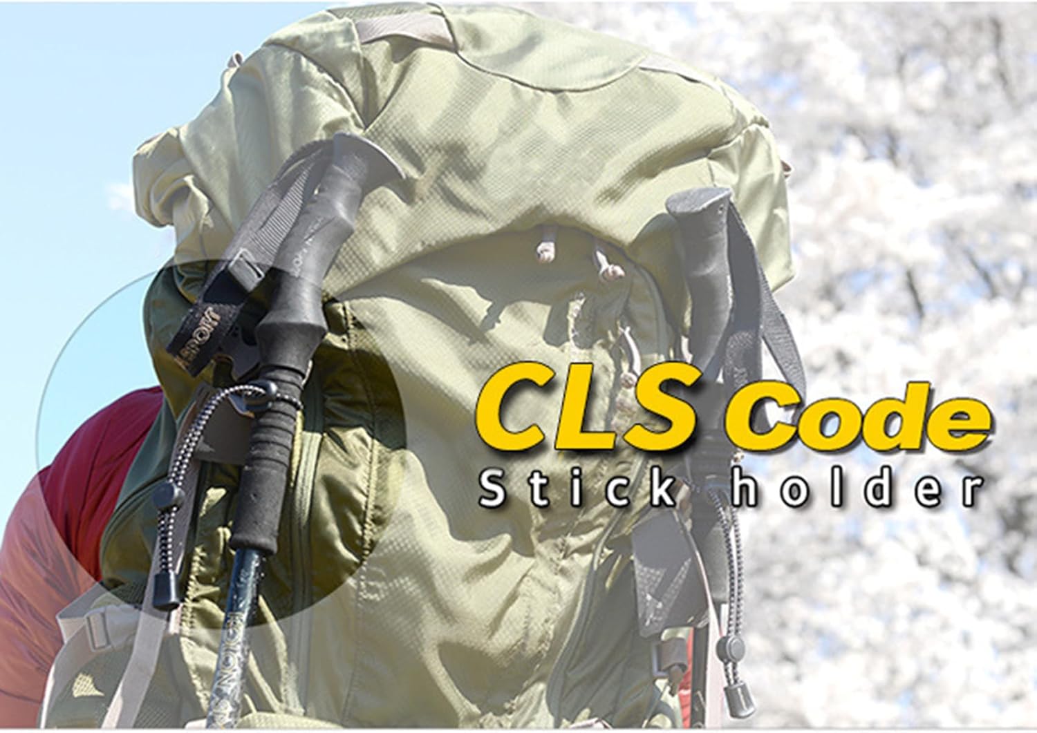 Dollandd – Mochila con hebilla de cuerda para caminar, cordón elástico, hebilla de fijación, soporte para palo de senderismo para camping,