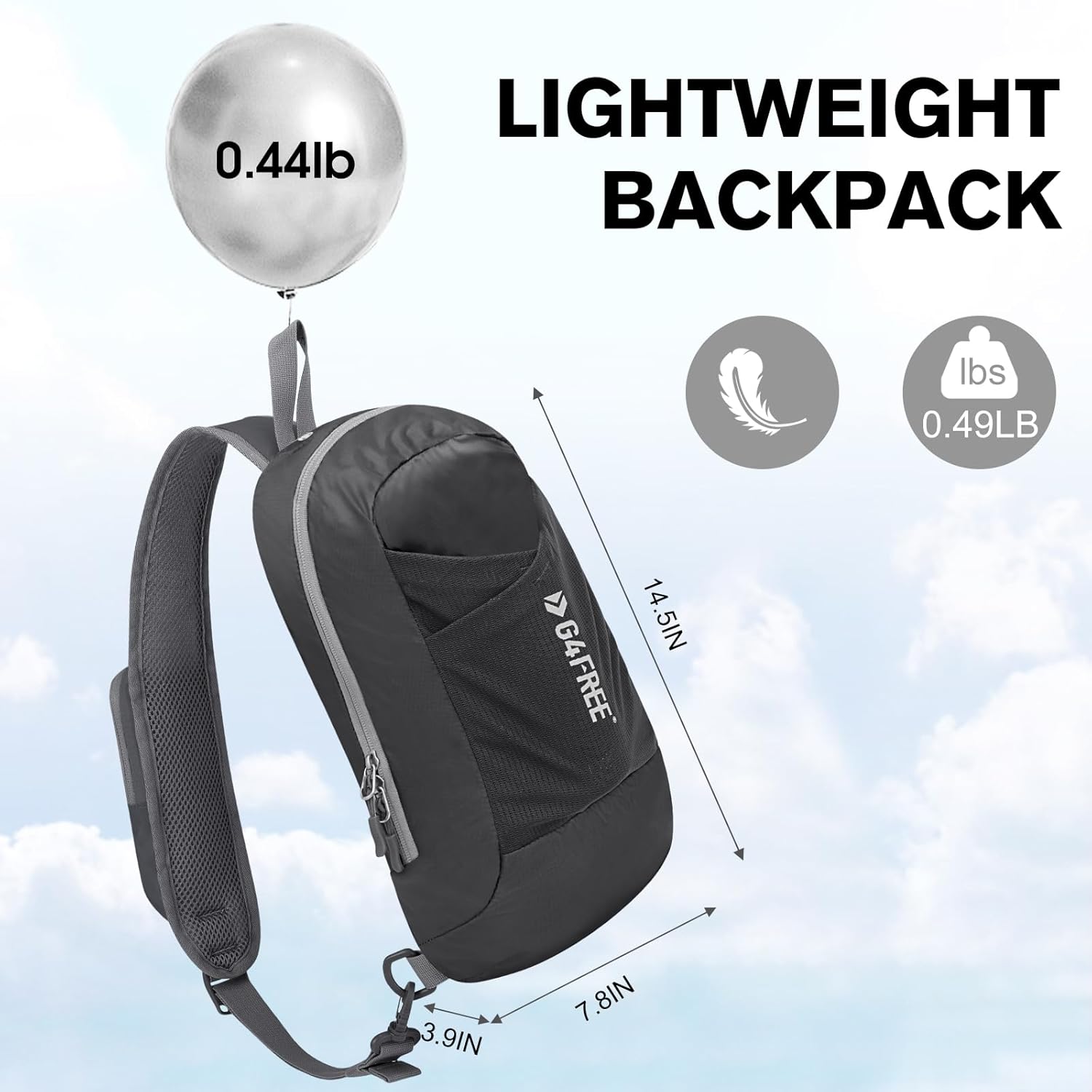 G4Free Mochila cruzada ligera con bloqueo RFID, bolsa de hombro para viajes, deportes, correr