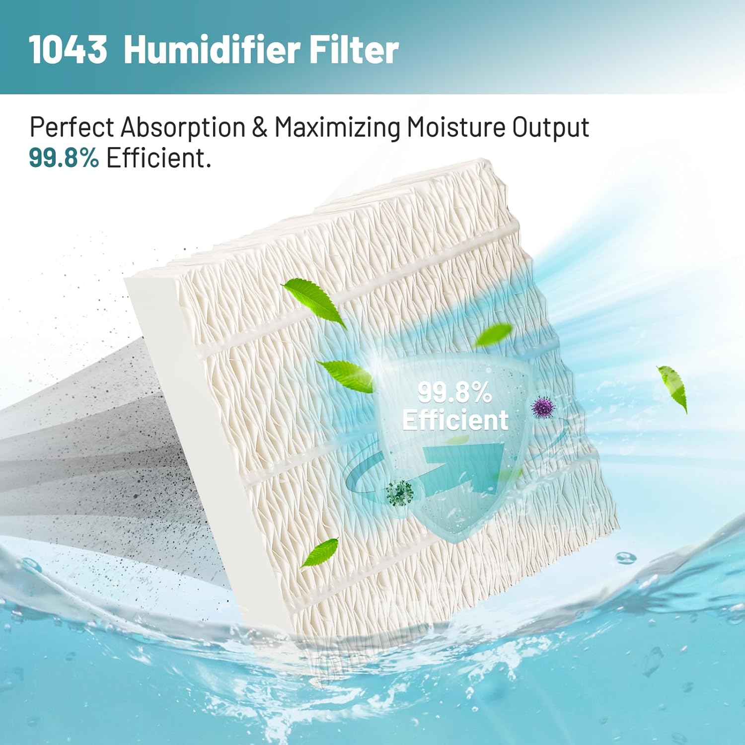 1043 Filtros de mecha para humidificador de repuesto, 2 unidades compatibles con humidificadores evaporativos AirCare Essick Bemis  Reemplazo para