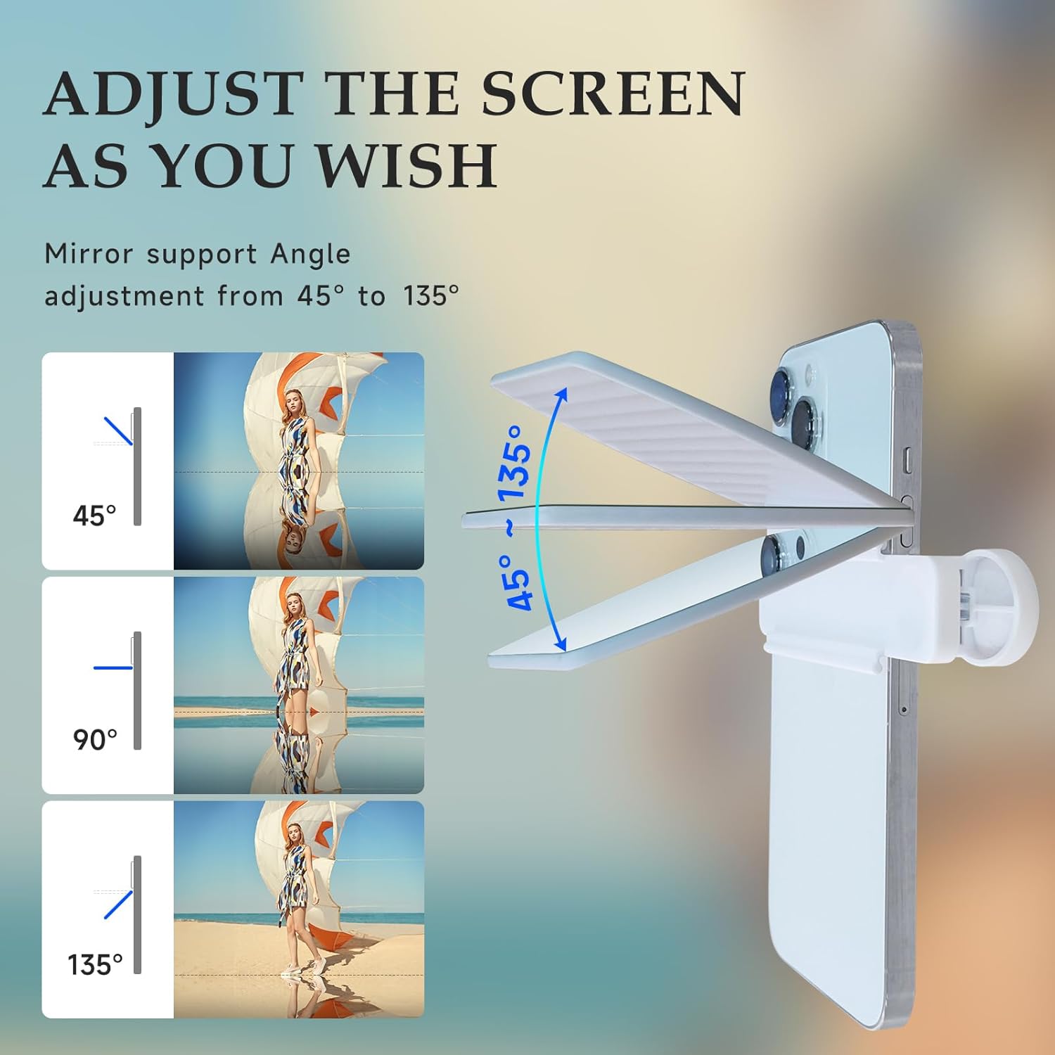 Kit de clip de reflejo de espejo de cámara para teléfono inteligente, espejo de teléfono ajustable de 3 generación, clip de cámara de reflejo para