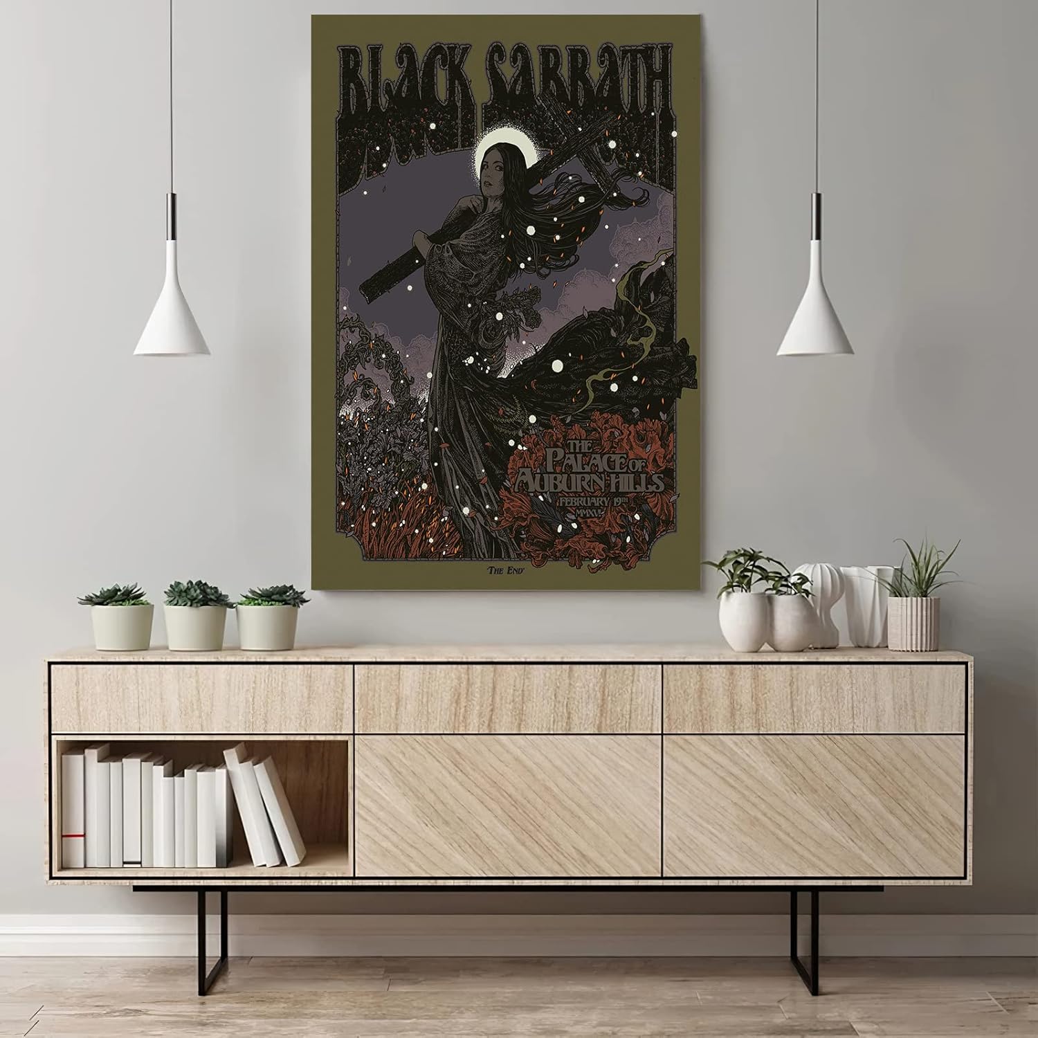 Uozylo Póster de banda negra Sabbath 2016, pósteres de banda de concierto, lienzo para decoración de sala de estar, 12 x 18 pulgadas, sin marco
