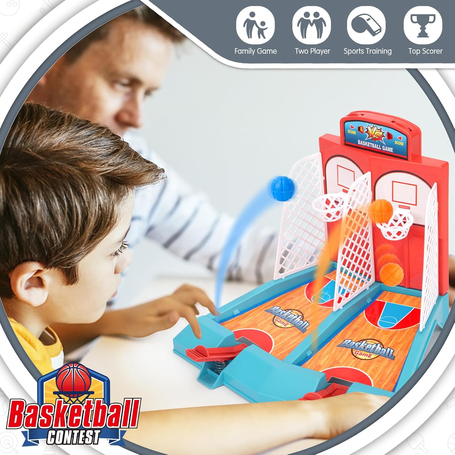 LovesTown Juego de baloncesto de mesa, juego de tiro de baloncesto, juego de baloncesto de escritorio para adultos, oficina, alivio del estrés,