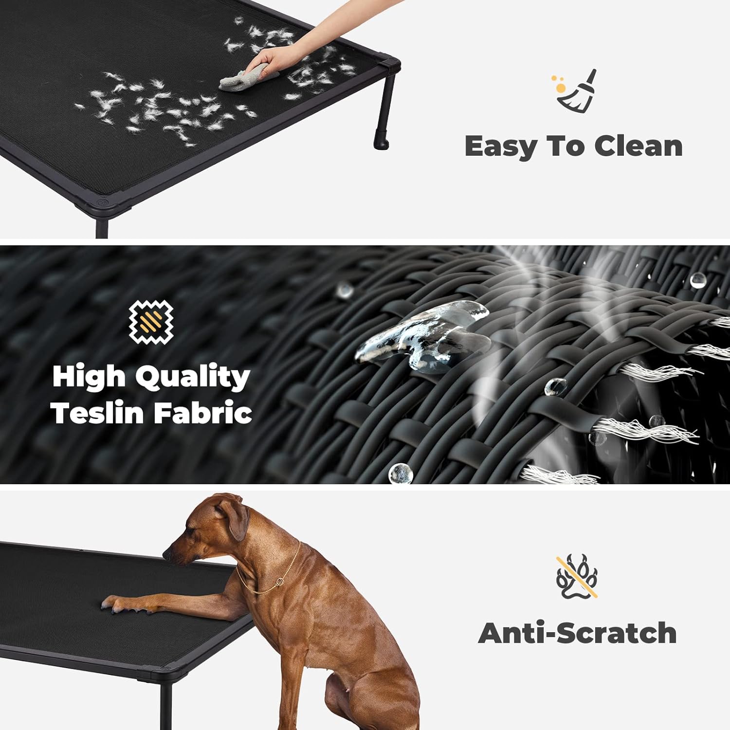 Veehoo CWC2203A – Cama elevada refrescante para perros medianos, plataforma lavable para mascotas con patas antideslizantes para interiores y
