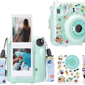 MUZIRI KINOKOO Funda transparente para cámara instantánea Fuji Instax Mini 12Polaroid Mini 12, funda protectora de PVC duro con bolsillo para fotos MUZIRI KINOKOO Funda transparente para cámara instantánea Fuji Instax Mini 12Polaroid Mini 12, funda protectora de PVC duro con bolsillo para fotos