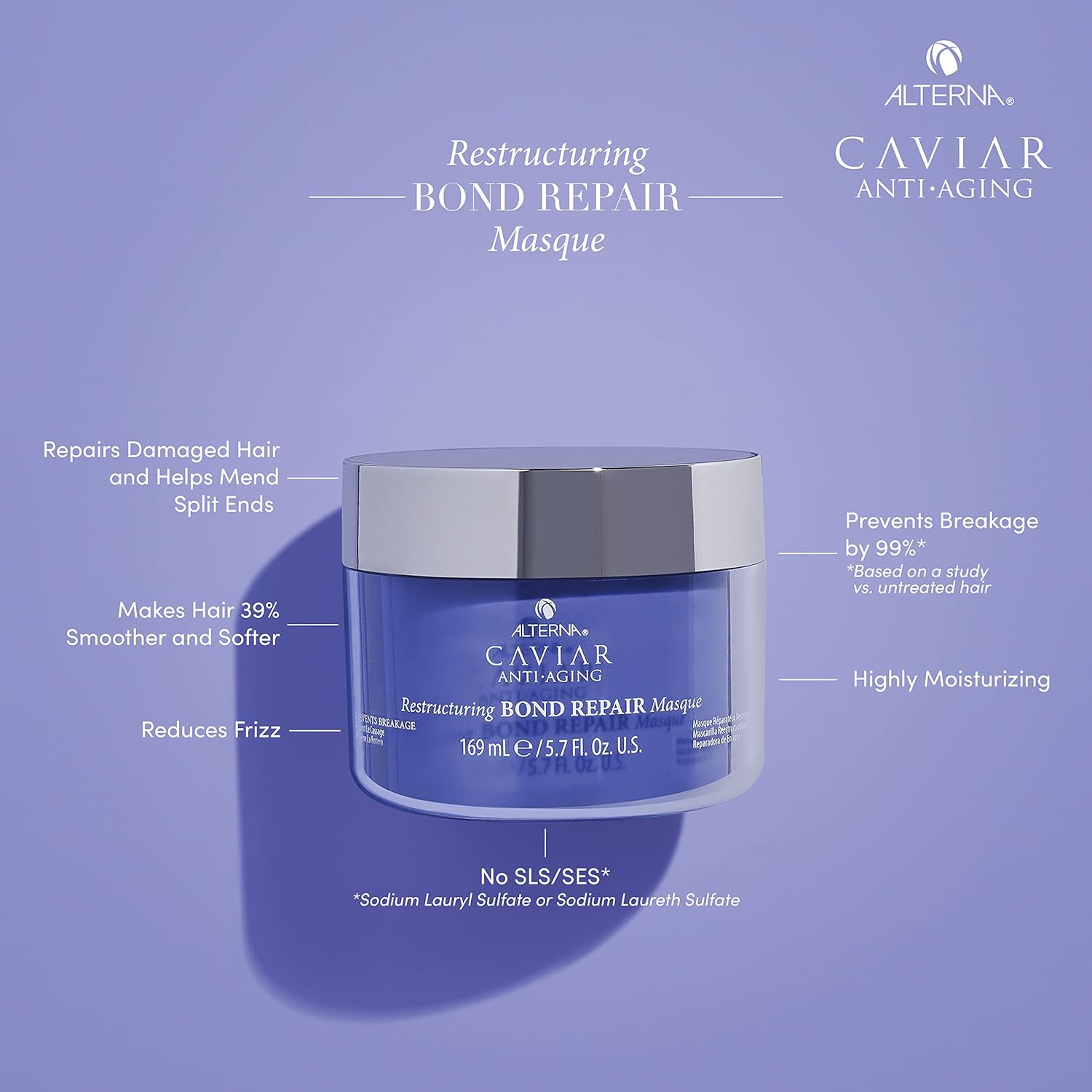 Alterna Caviar – Máscara de reparación de bonos de reestructuración antienvejecimiento, 5.7 onzas, fortalece y protege el cabello dañado, 5.68 onzas