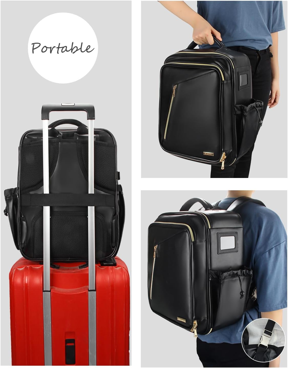 Relavel Mochila de maquillaje, estuche de maquillaje grande, kit de maquillaje profesional, bolsa de tren de viaje, organizador de almacenamiento de