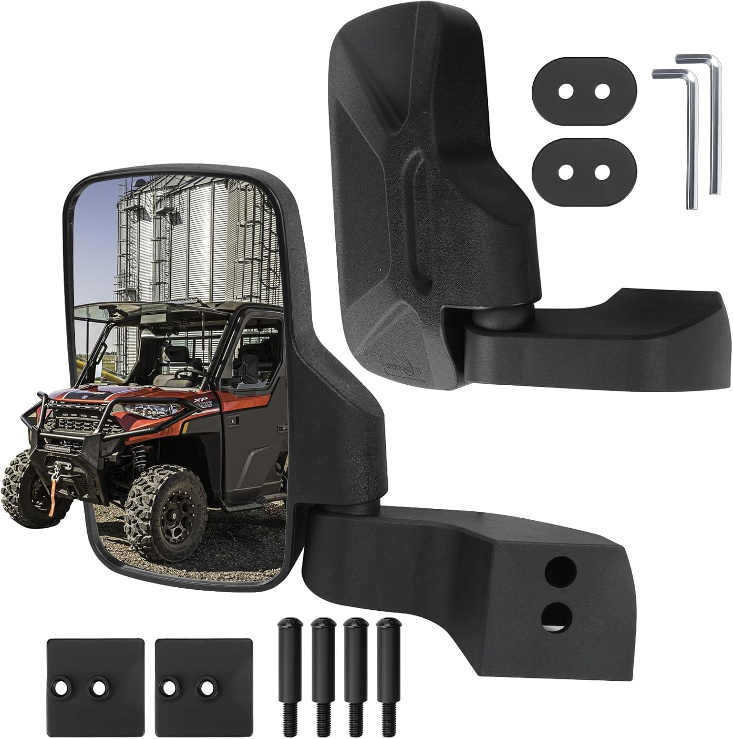 Ranger – Espejos laterales montados en la puerta, espejos de visión lateral UTV compatibles con Polaris Ranger Crew SP XP 570 1000 2018-2023 y