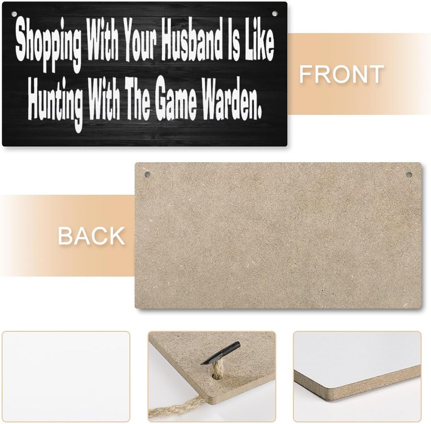 Shopping With Your Husband Is Like Hunting With The Game Warden – Letrero de pared de madera para decoración del hogar, decoración del hogar, sala
