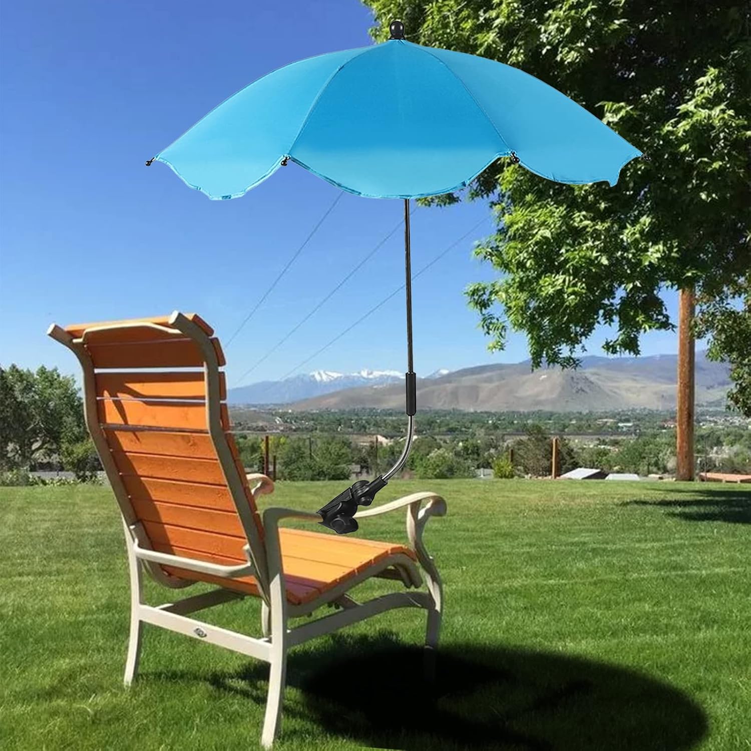Paraguas para silla con abrazadera, sombrilla universal ajustable para silla de playa, protección UV, sombrilla para silla de patio, silla de playa,