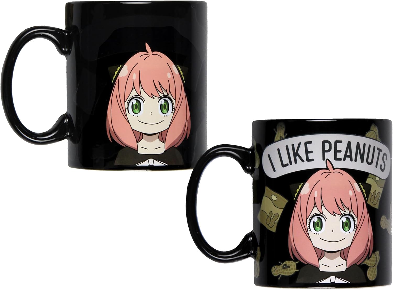 Spy x Family Anime Merch Anya Forger I like Peanuts – Taza de café de cerámica de 16 onzas