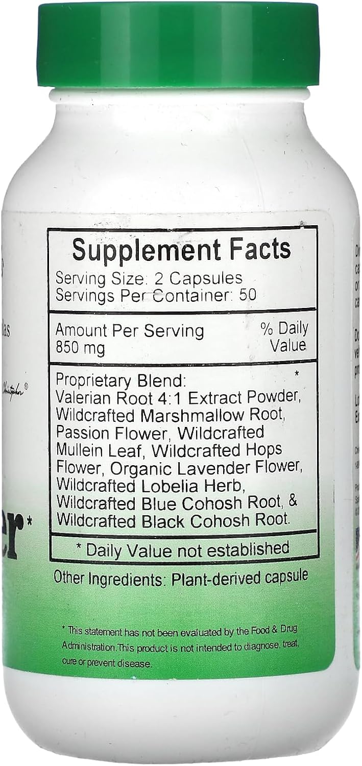 Christopher s Original Formulas Slumber 425 mg 100 cápsulas vegetales
