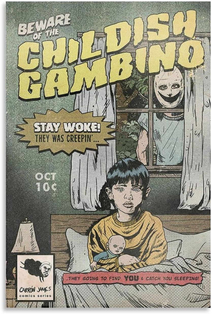 TAICI Póster infantil de Gambino Redbone, póster musical para habitación, lienzo estético, decoración de dormitorio, 12 x 18 pulgadas (11.8 x 17.7