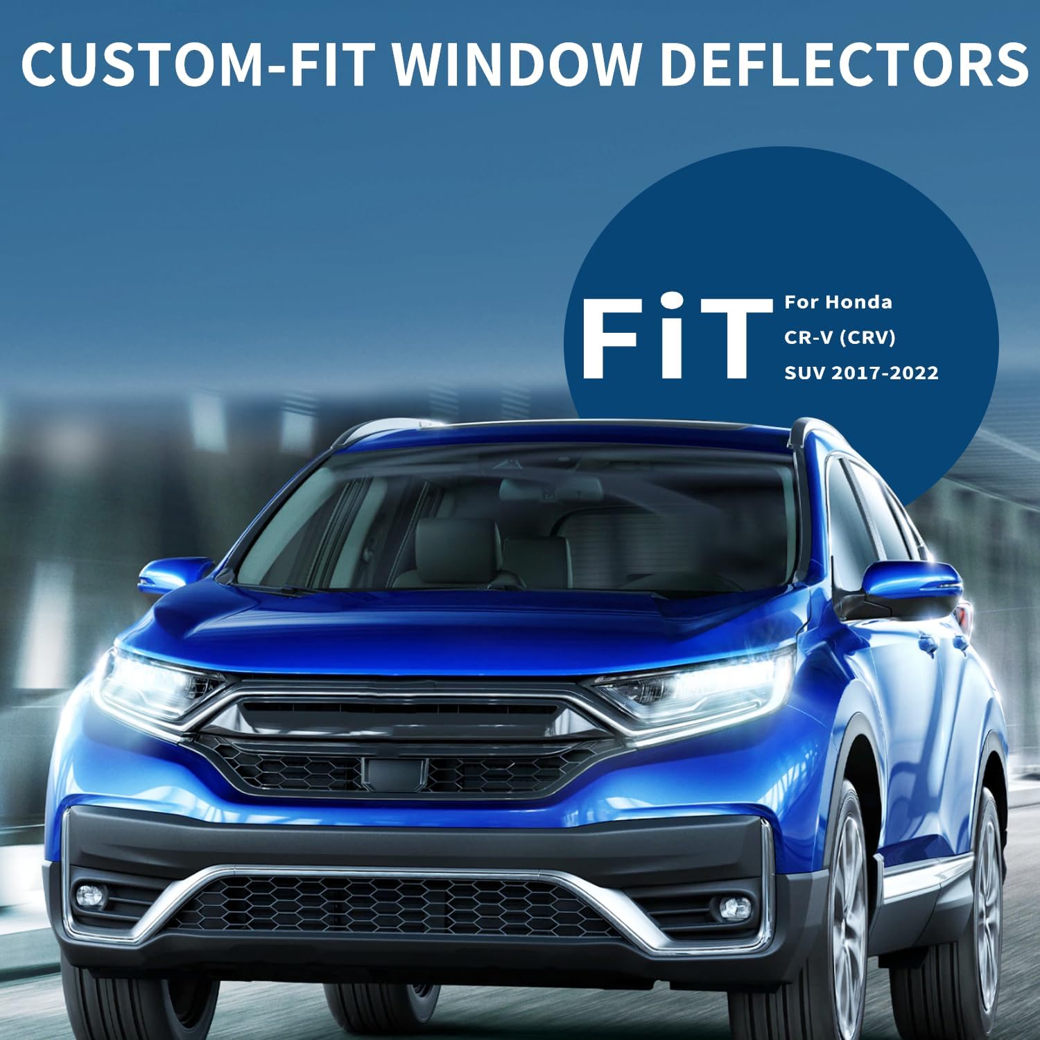 4 protectores de lluvia para ventana, deflector de viento para Honda CR-V (CRV) SUV 2017-2022, pantalla de ventilación de montaje exterior delantera