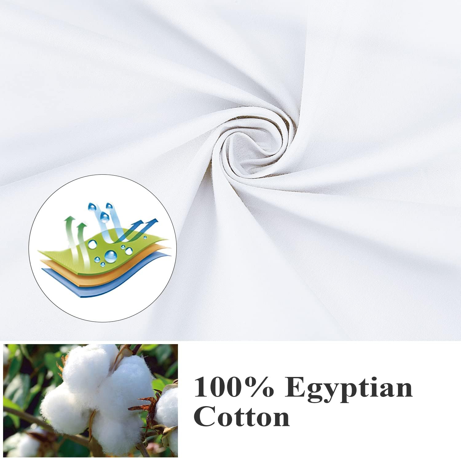 Solo sábana bajera, sábana bajera de 400 hilos color blanco para cama ajustable tamaño King dividido, no destiñe y resistente al encogimiento,