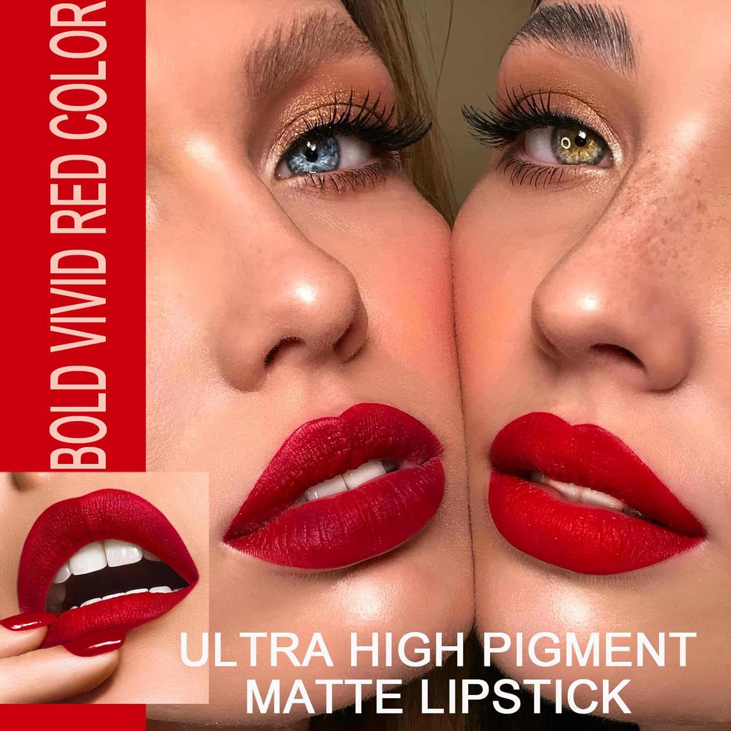 Tubo de lápiz labial rosa mate, a prueba de manchas, de larga duración, mate, aterciopelado, de color intenso y atrevido, lápiz labial mate de alta