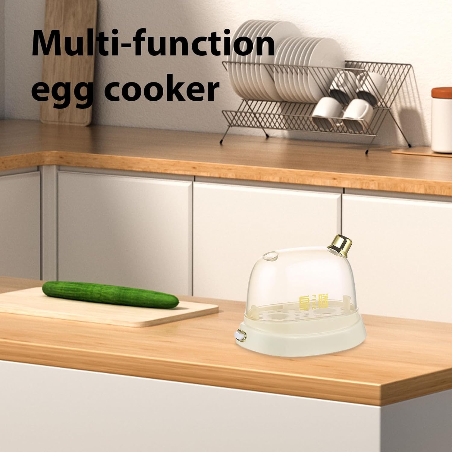 Cocina eléctrica para huevos, vaporizador eléctrico de huevos de 220 V 120 W, olla eléctrica para huevos con capacidad para 2 huevos, temporizador
