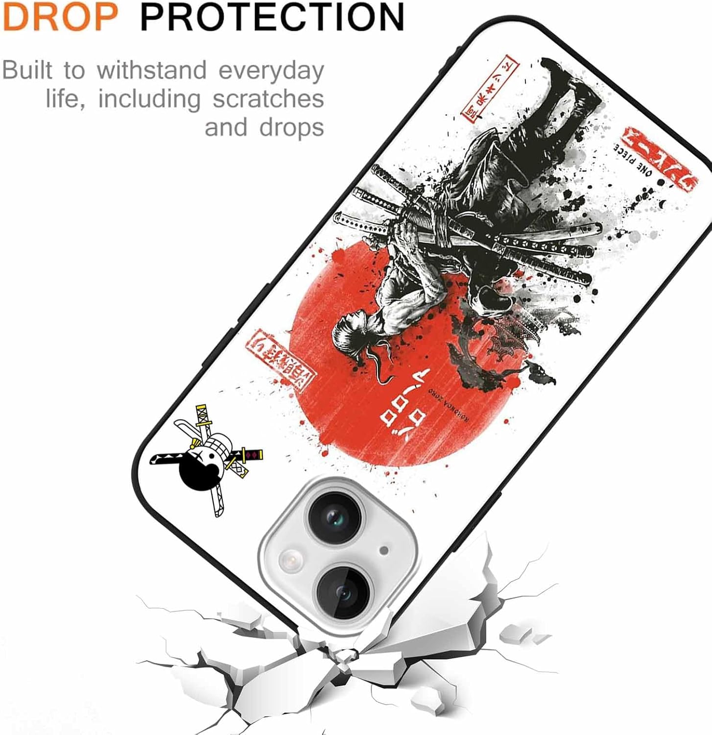 Paquete de 2 fundas de silicona para Apple iPhone 15 Plus de 6.7 pulgadas, estampado de personajes de dibujos animados de anime japonés para