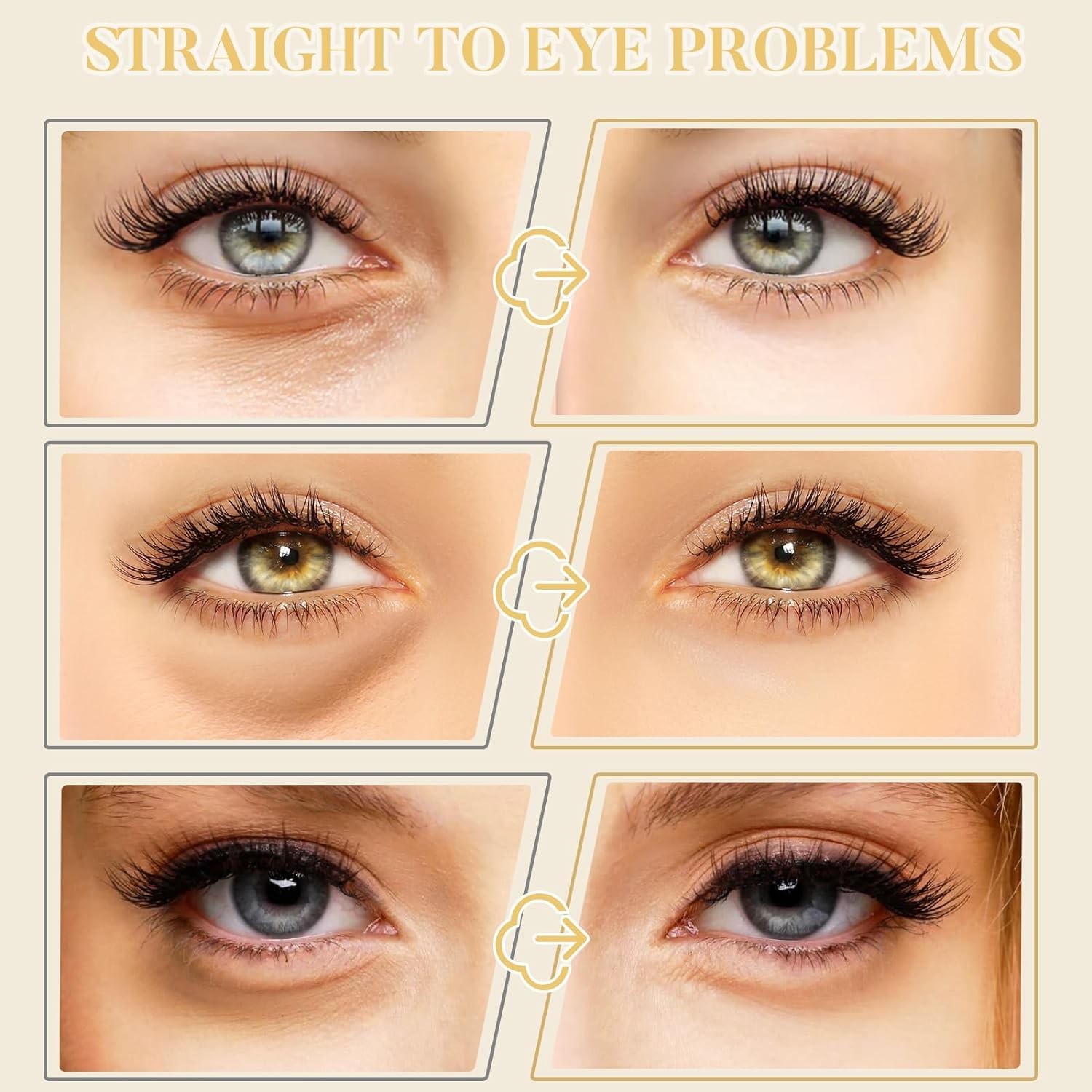 Parches debajo de los ojos para ojeras y ojos hinchados, (60 unidades de oro de 24 quilates), máscaras para el cuidado de la piel, parches