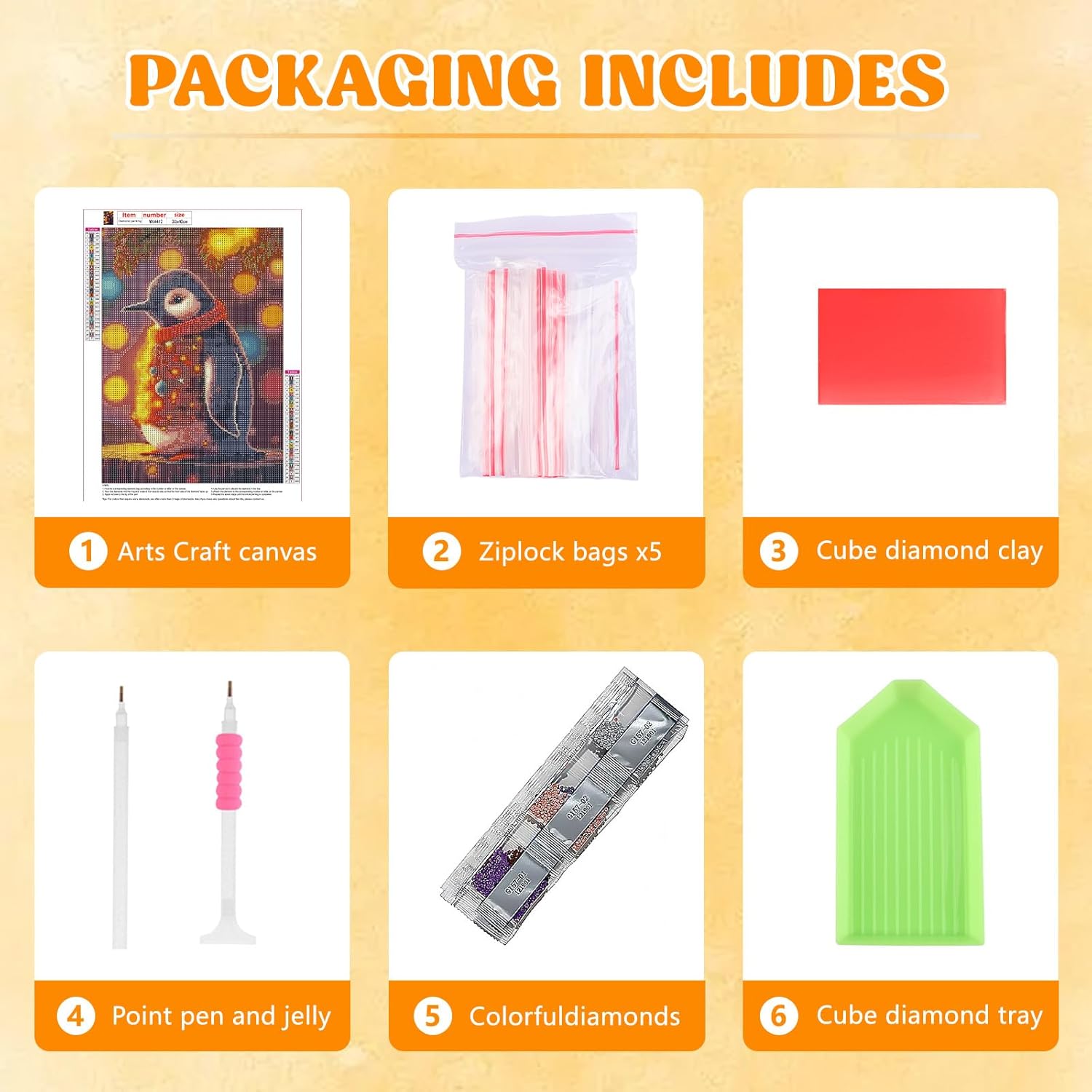 RICUVED Kits de arte de diamantes para adultos, kits de arte de diamantes de Navidad, arte de diamantes de pingüino, arte de diamantes de animales,
