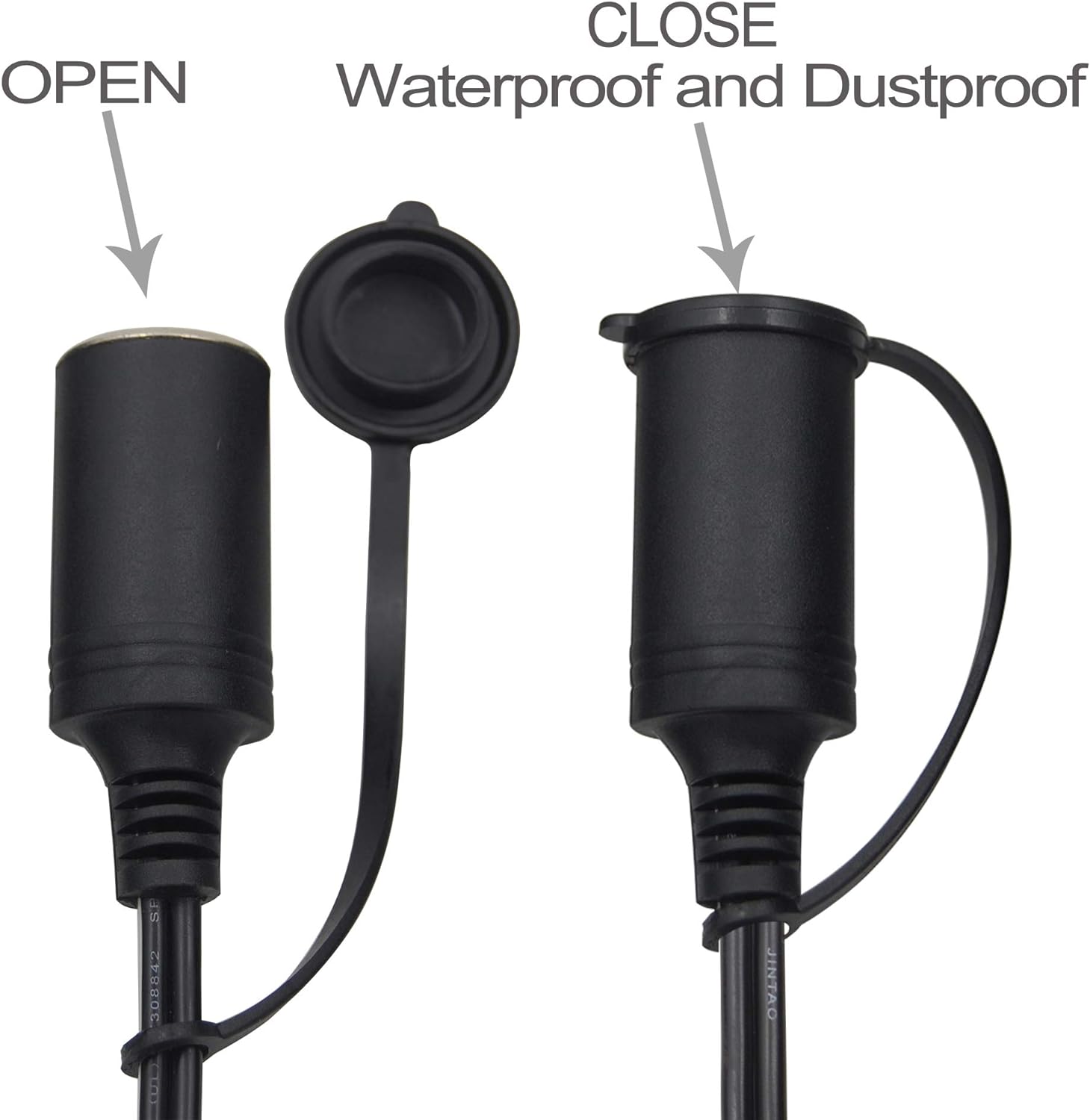 Cable de extensión de 10 pies  10.0 ft 14 AWG con abrazadera de batería de 12 V24 V clip de batería y adaptador para encendedor de cigarrillos