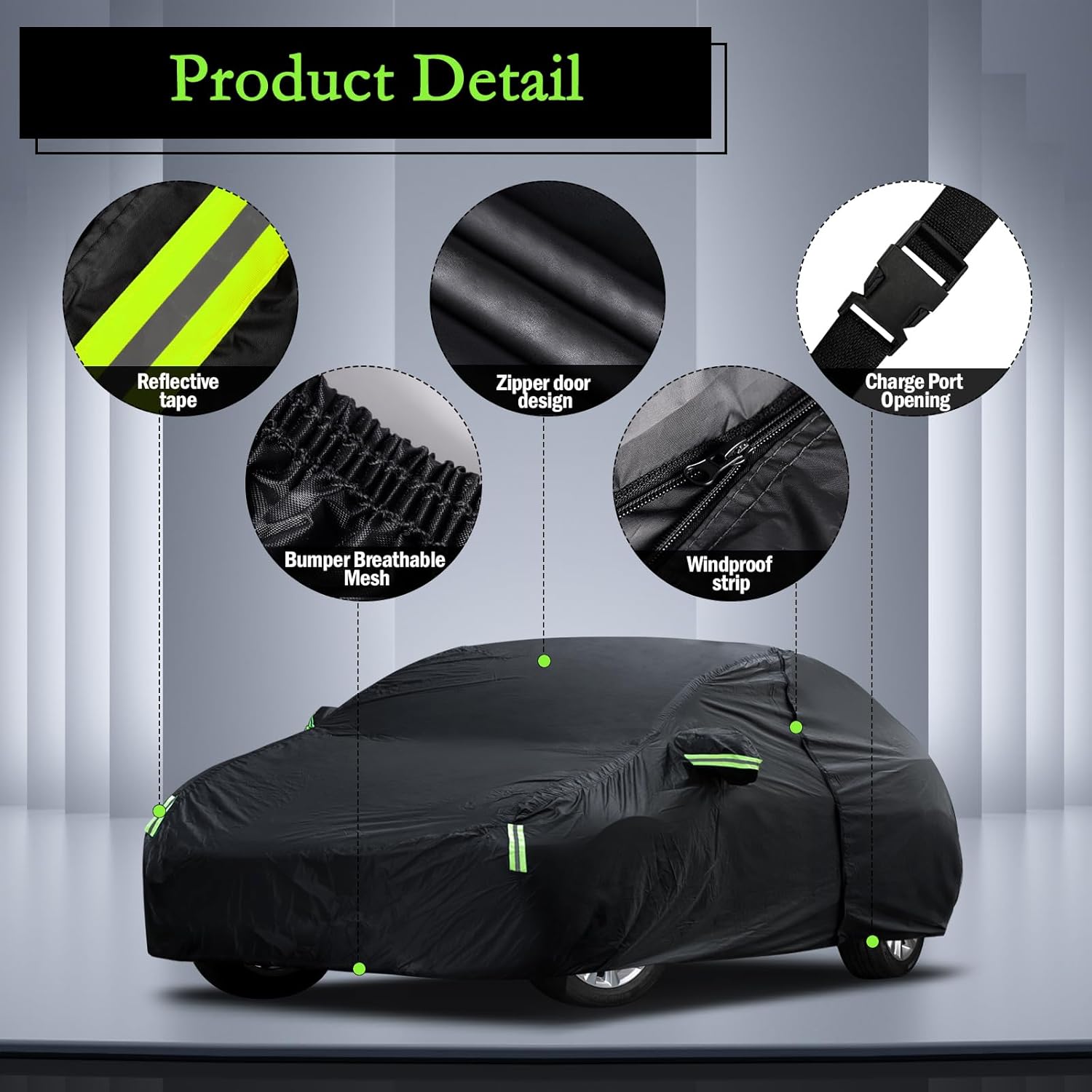Funda de coche personalizada para Dodge Challenger 2008-2023, impermeable para todo tipo de clima, cubierta exterior completa, protector de lluvia,
