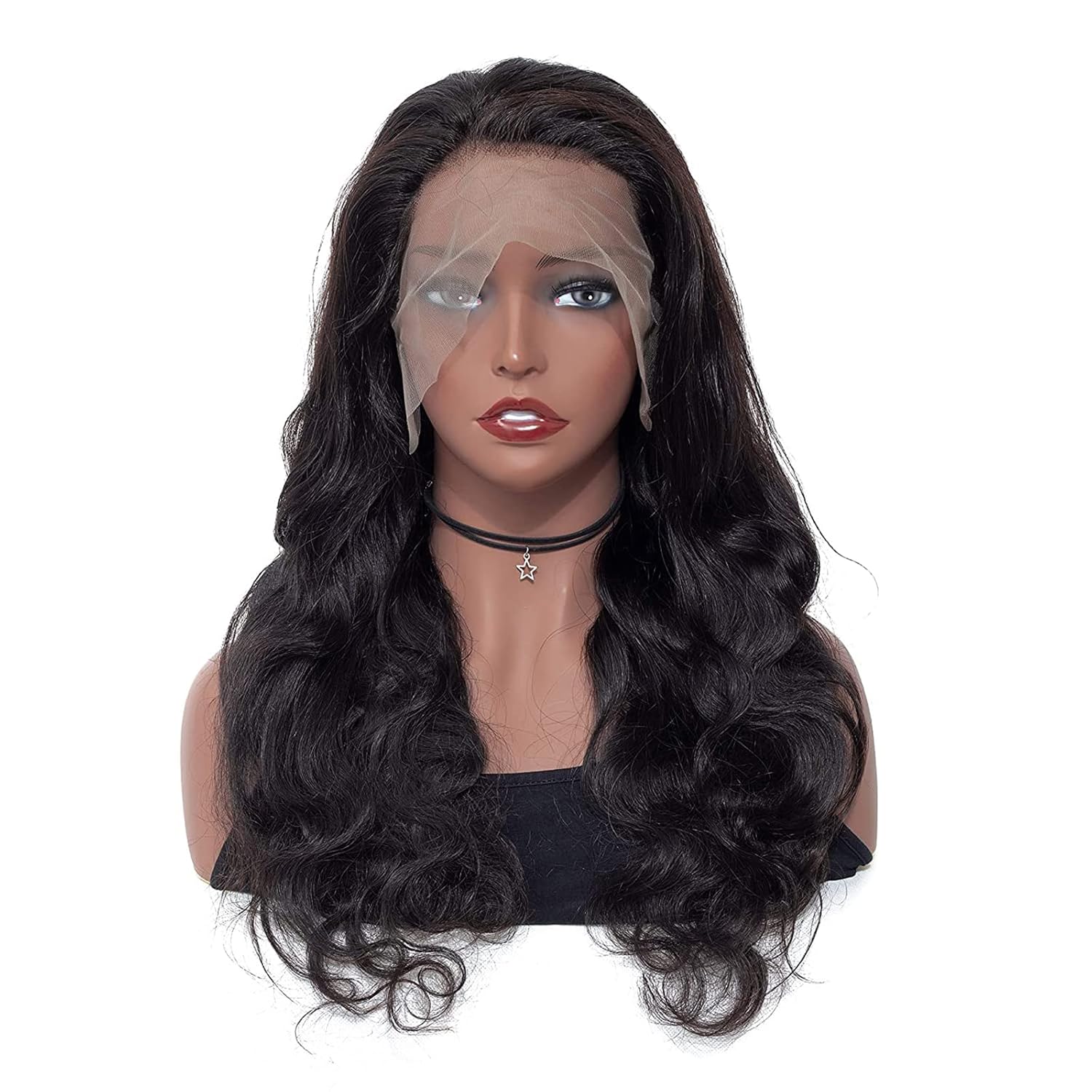 ISEE Pelucas de cabello humano ondulado, 14 pulgadas, brasileño 10A, densidad 180 %, encaje frontal de 13 x 4 pulgadas, para mujer, prearrancada con