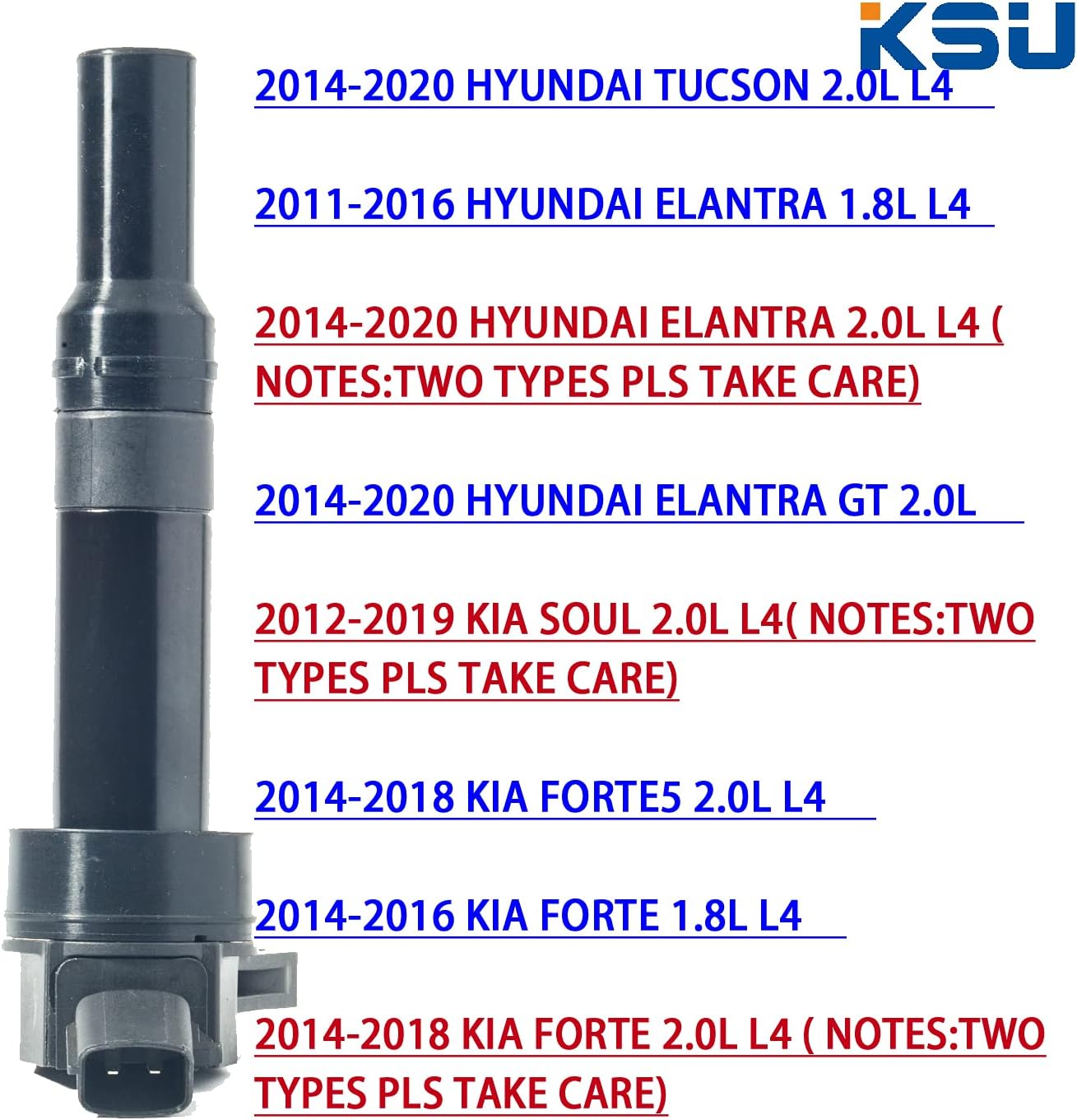 Paquete de bobina de encendido para Kia Soul Forte Forte5 Hyundai Tucson Elantra Elantra GT (1.8L 2.0L SOLAMENTE) 2011-2016 Reemplazo para UF651