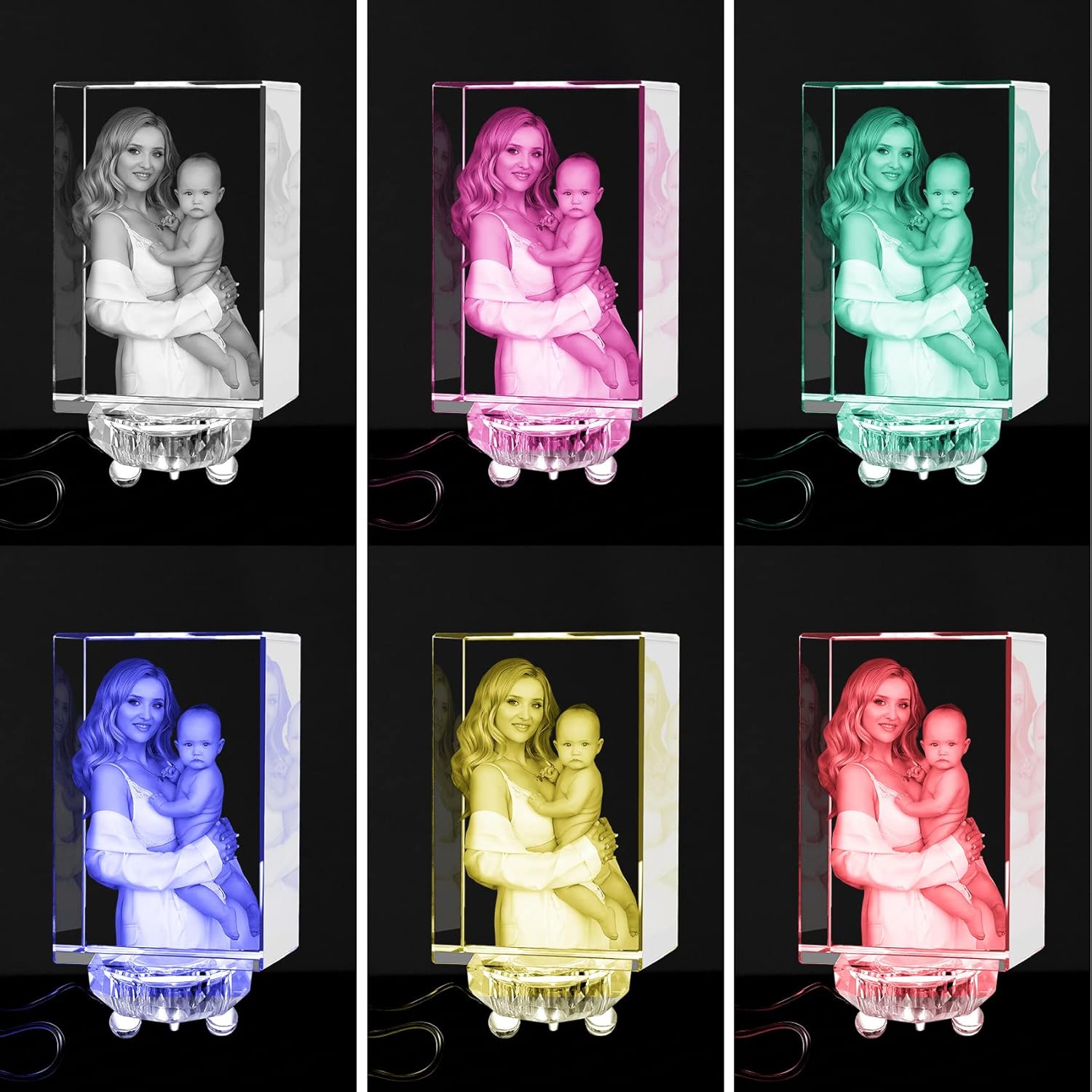 OARSE Imagen de cristal personalizada con fotos de cristal 3D en cubos de vidrio personalizada 3D grabado grabado grabado de cristal imágenes de