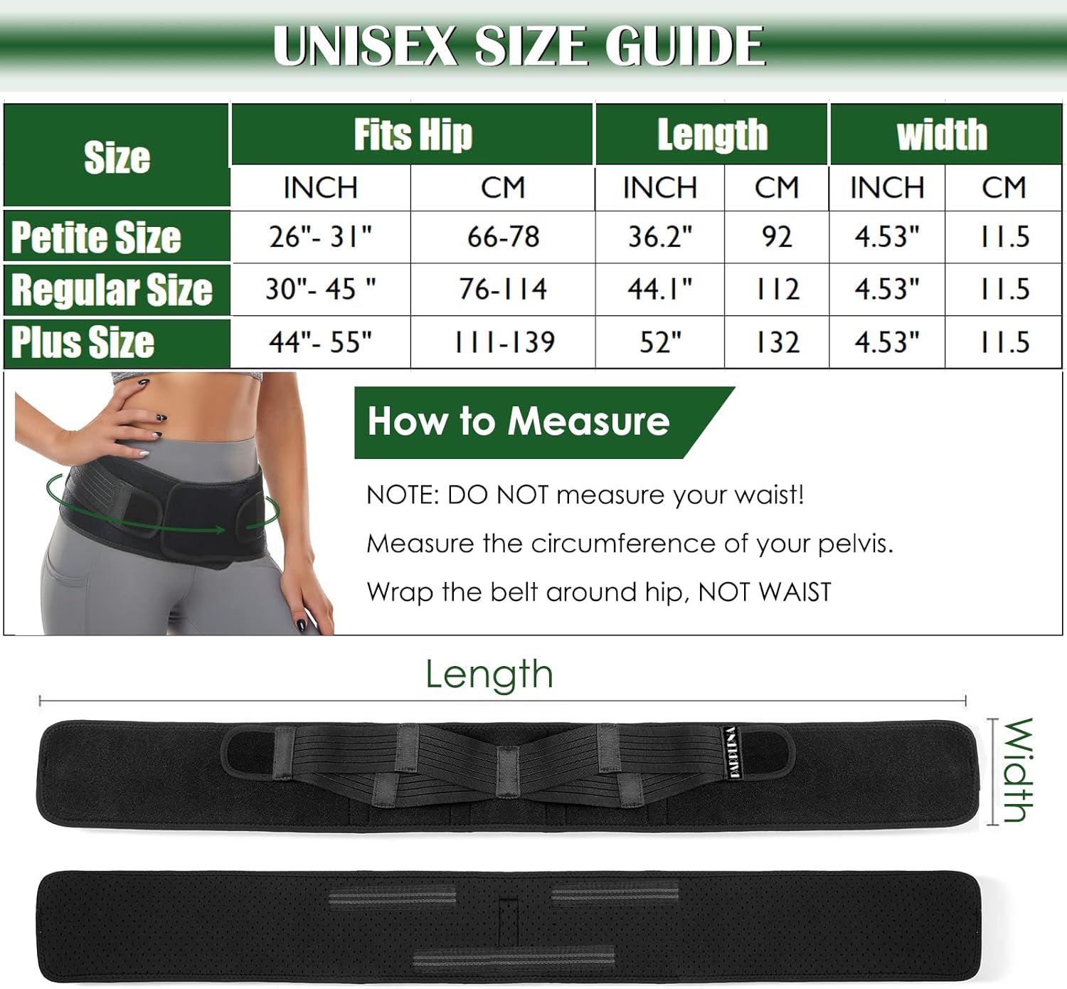 Sacroiliac SI – Cinturón de cadera para mujeres y hombres, cinturón de cadera SI para articulaciones, soporte de espalda baja, soportes de cadera
