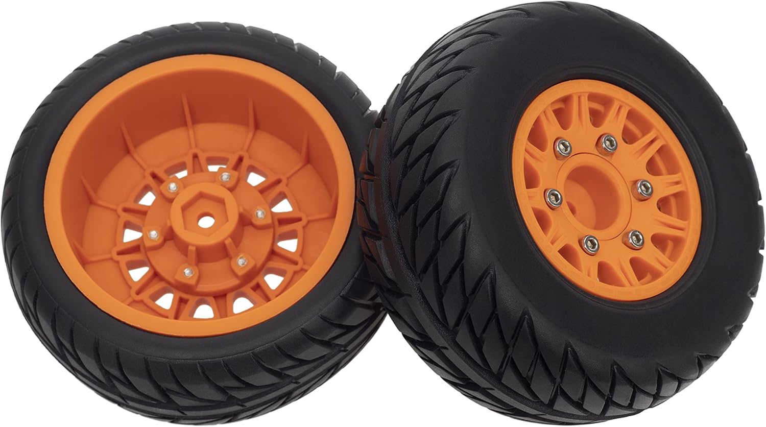 DKKY 110 Short Course Truck Tires Buggy Neumáticos de goma 0.472 in 0.551 in 0.669 in Acoplador para Slash Arrma Redcat (naranja)