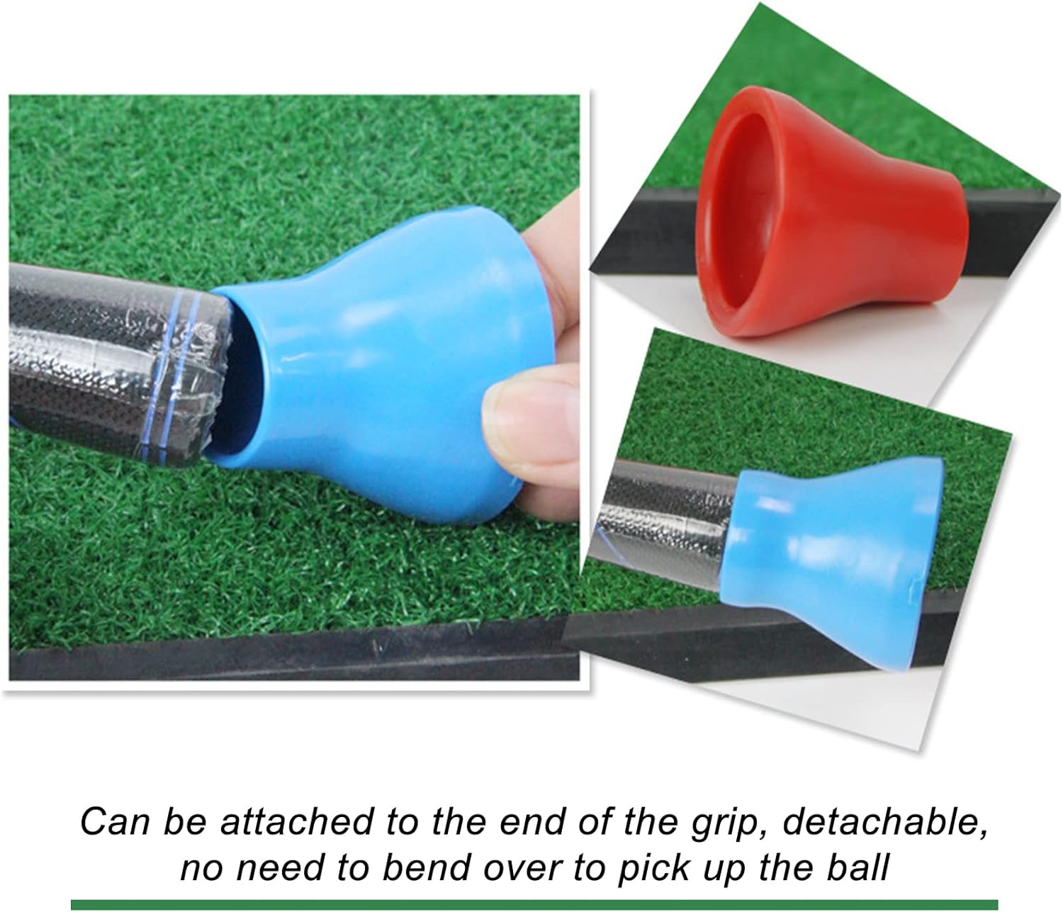 WEBEEDY 10 unidades de recuperador de pelotas de golf, con ventosa, agarrador de bolas de golf, superior para agarres de putter, herramienta de
