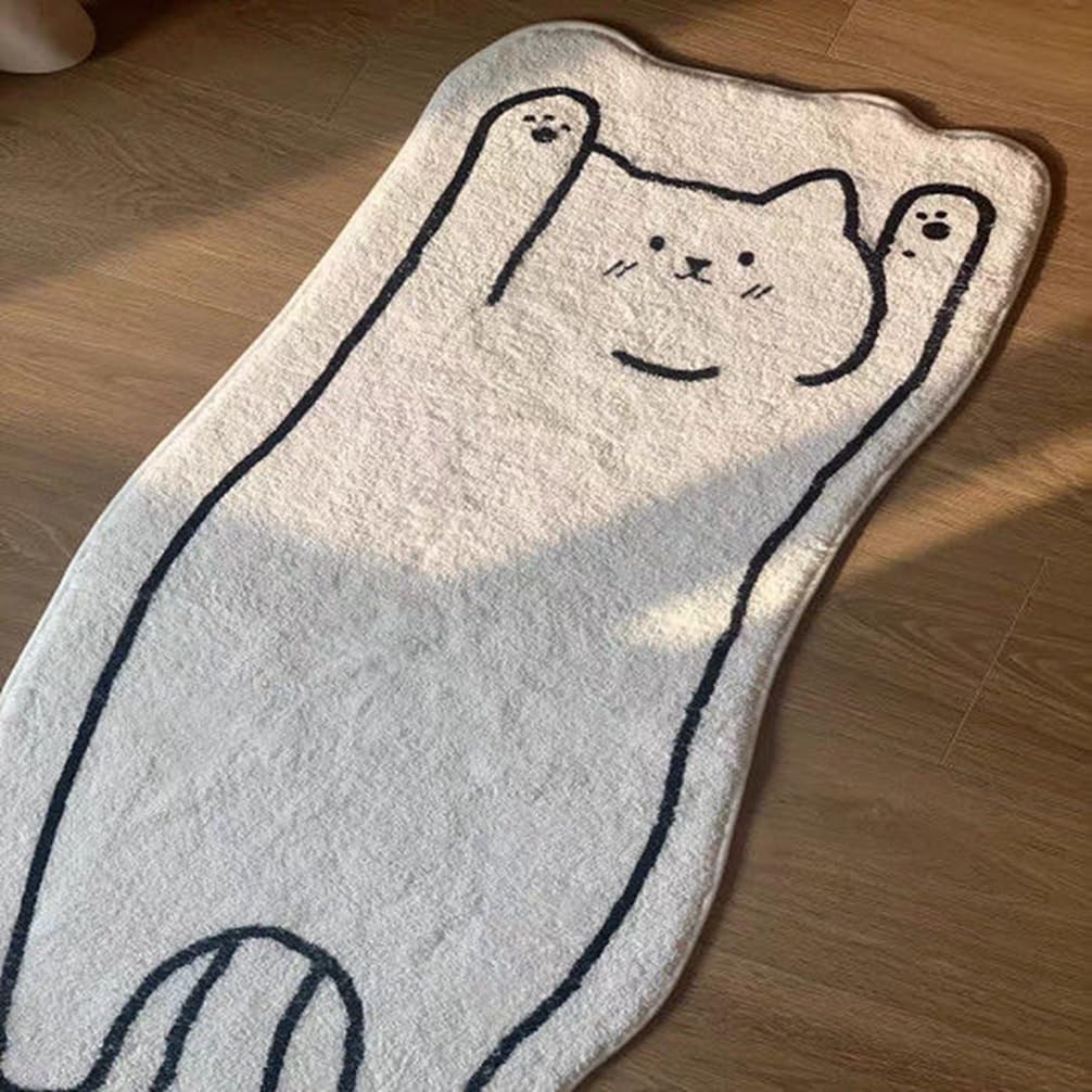 NIOKIT Alfombras de baño de microfibra ultra suaves antideslizantes para ducha y bañera, lindos tapetes de pasillo de gatos, lavables a máquina,