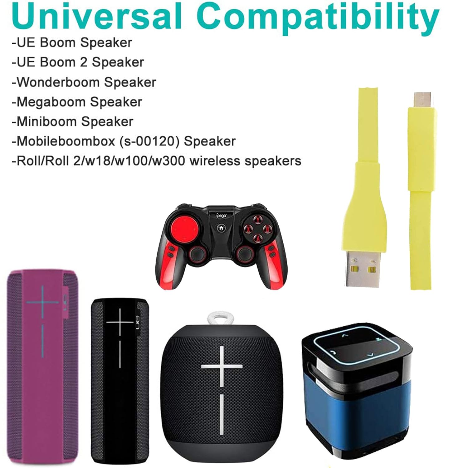 Cable de carga rápida USB para Logitech UE Boom Altavoz inalámbrico Bluetooth Micro USB Power Compatible con UE Boom Boom 2 Boom 3 Ultimate Ears