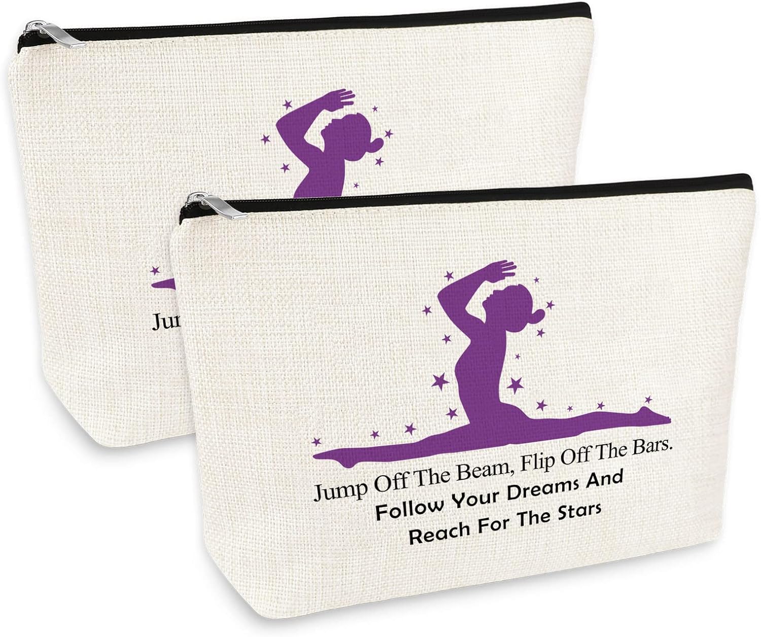2 piezas de regalos para amantes de la gimnasia para mujeres y niñas, bolsa de maquillaje, regalo inspirador para gimnasta, bolsa de cosméticos,