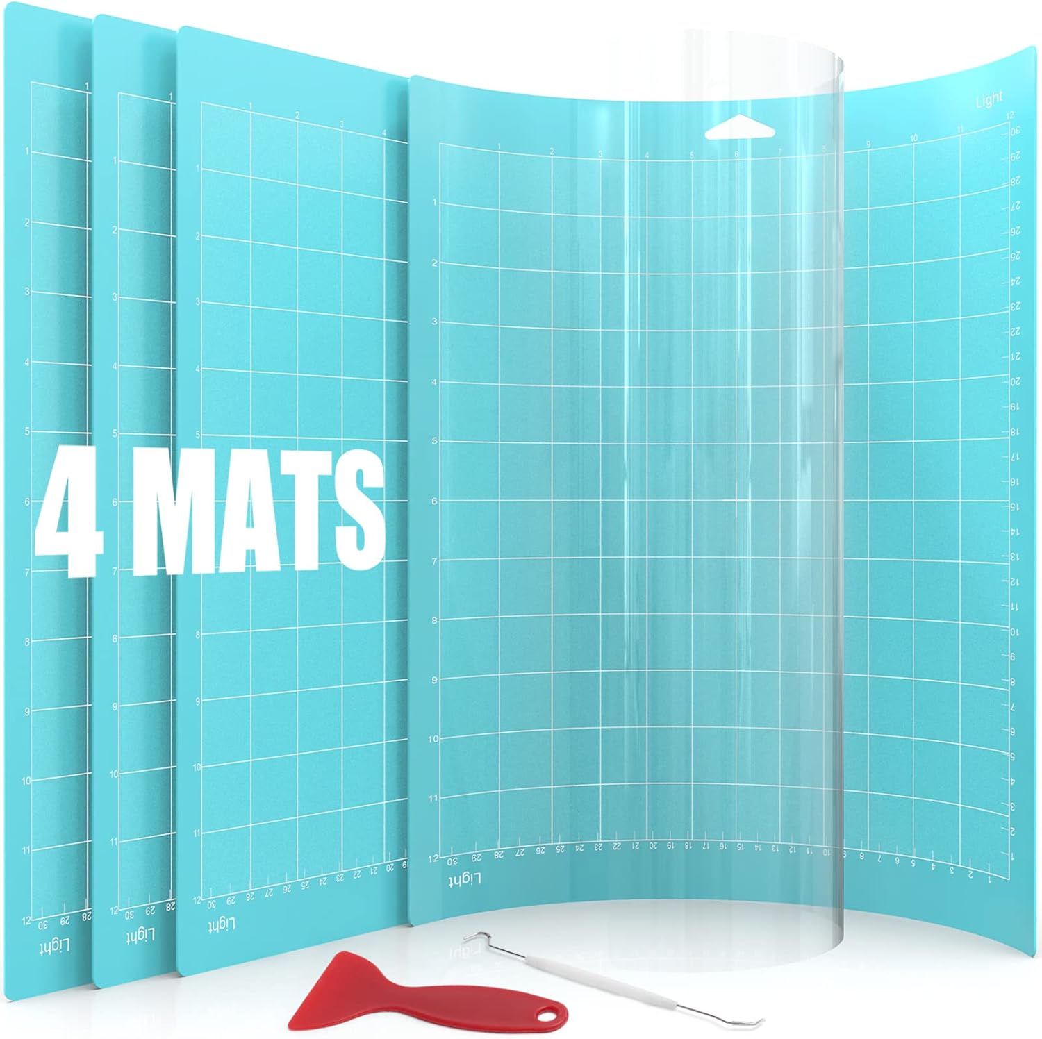Alfombrilla de corte para Cricut Paquete de 4 accesorios y suministros de repuesto ligero, almohadillas de corte azul, tarjetas de cricket para