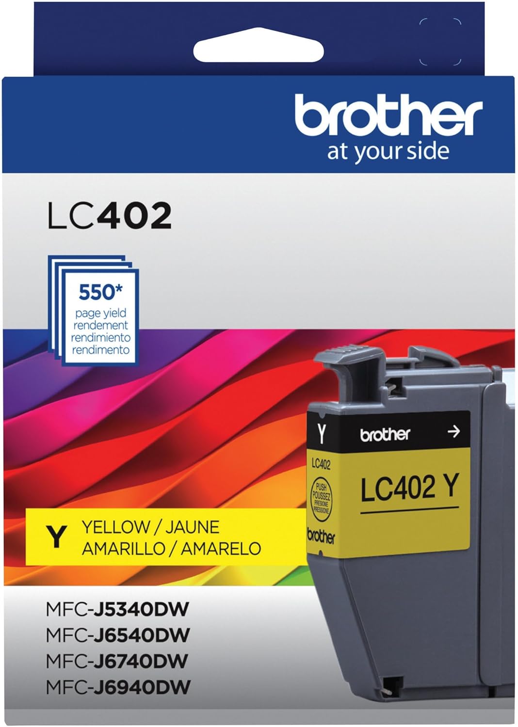 Brother Cartucho de tinta amarillo de rendimiento estándar LC402Y original
