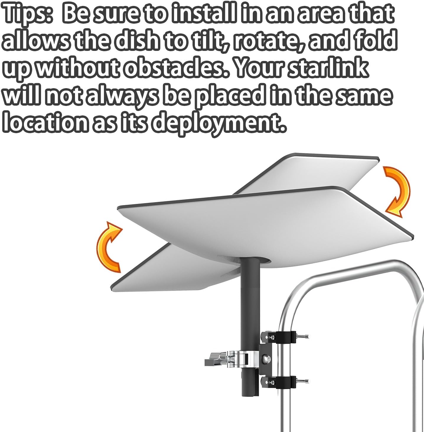 Starlink – Soporte para escaleratubo para RV, soporte de barra Starlink, montaje en poste Starlink, montaje de riel de techo Starlink para