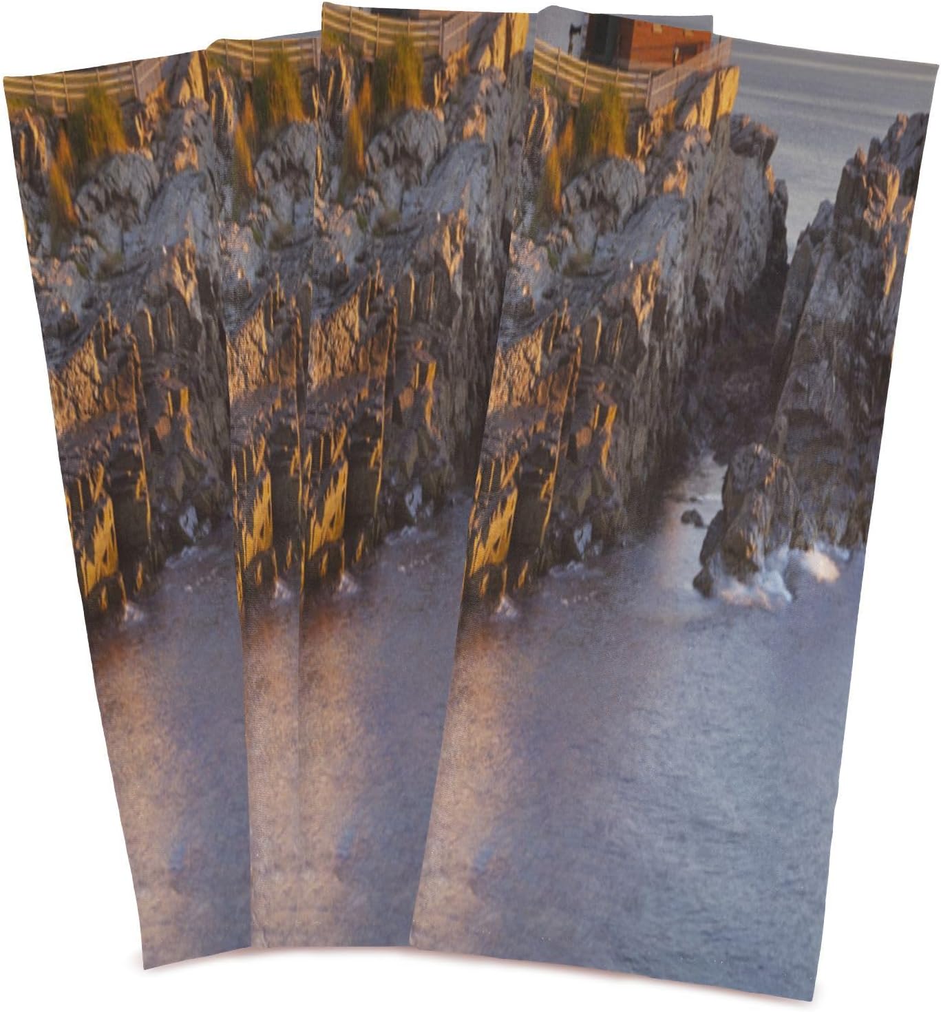 Paquete de 4 hermosos paños de cocina Lighthouse altamente absorbentes, súper suaves, de 18 x 28 pulgadas, reutilizables, de secado rápido, juego