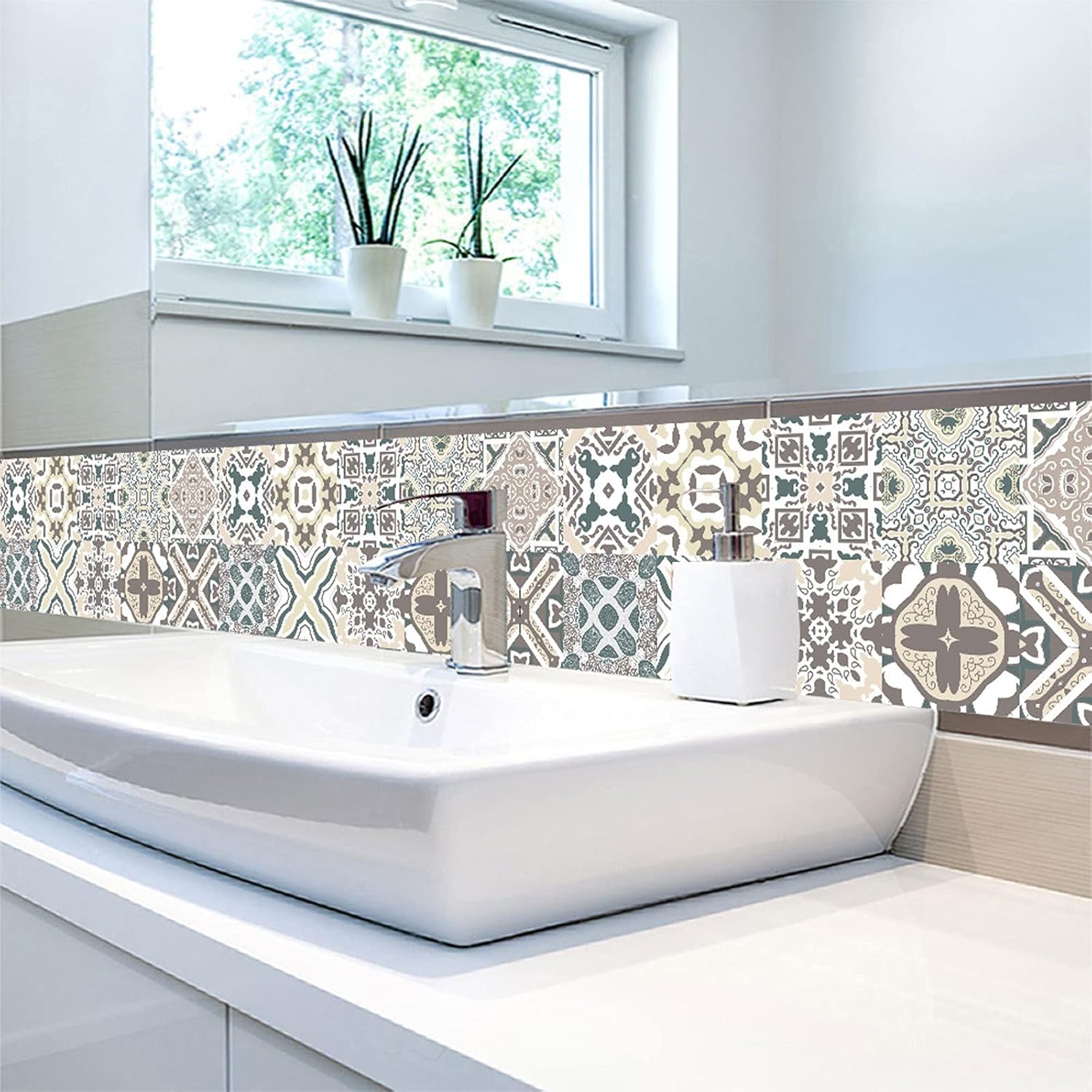 Azulejos autoadhesivos 3D de 10 hojas para salpicaduras de baño, cocina, azulejos autoadhesivos 3D para baño, cocina, pared, azulejos, bordes