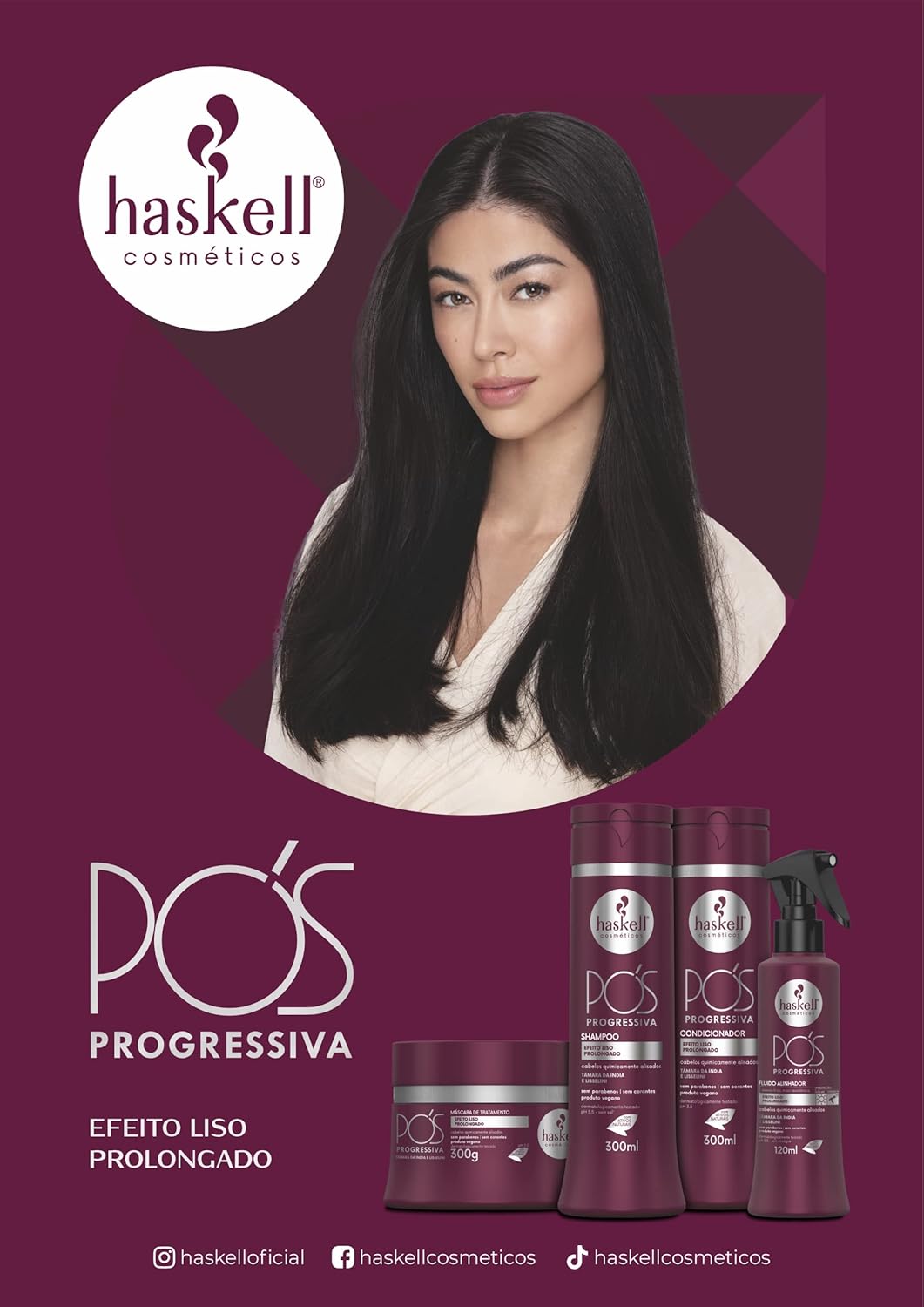 Haskell – Linha Pos Progressiva – Condicionador Efeito Liso 500 Ml – (Colección Post-Alisado – Acondicionador Post-Alisado 16.90 Fl Oz)