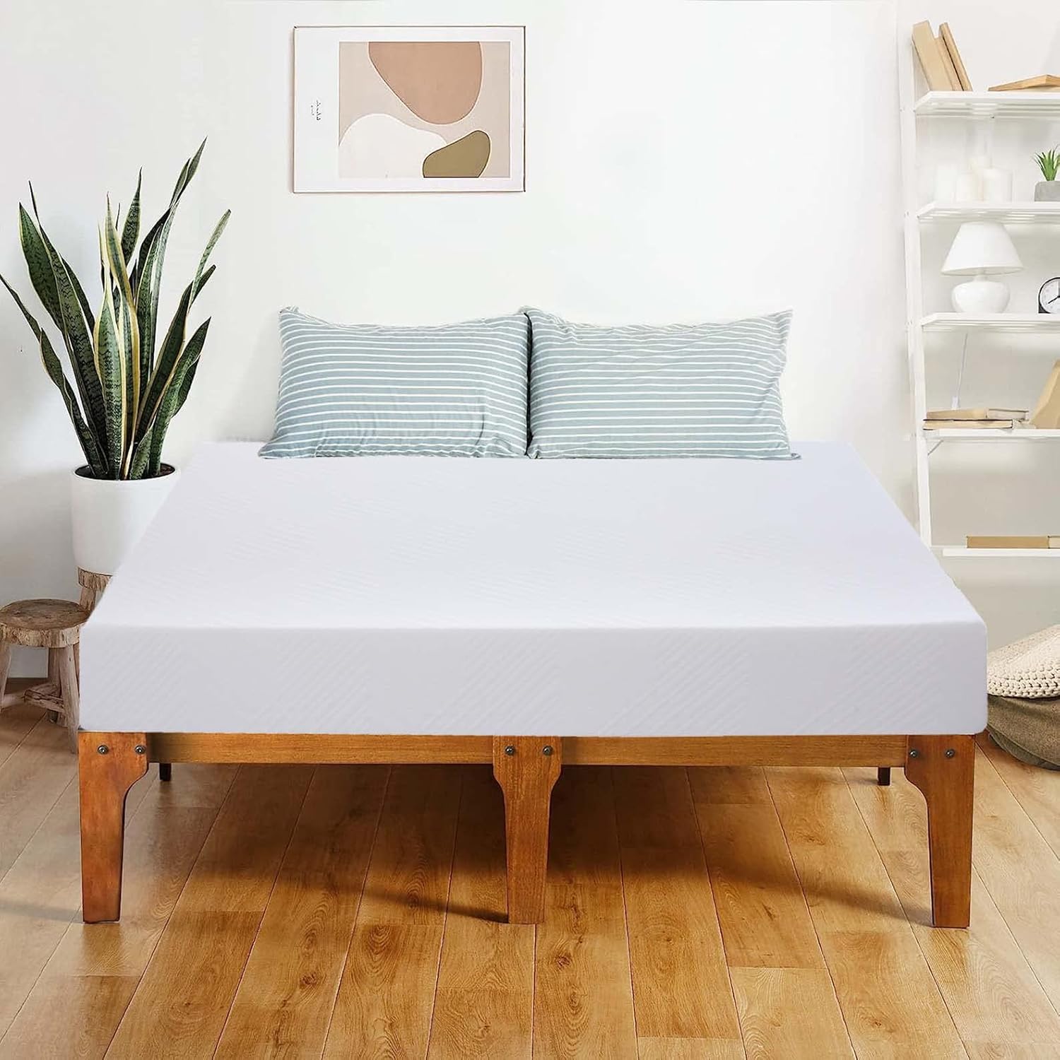 Colchón tamaño individual XL, colchón de espuma viscoelástica de 10 pulgadas con té verde y gel refrescante infundido para un sueño fresco y alivio
