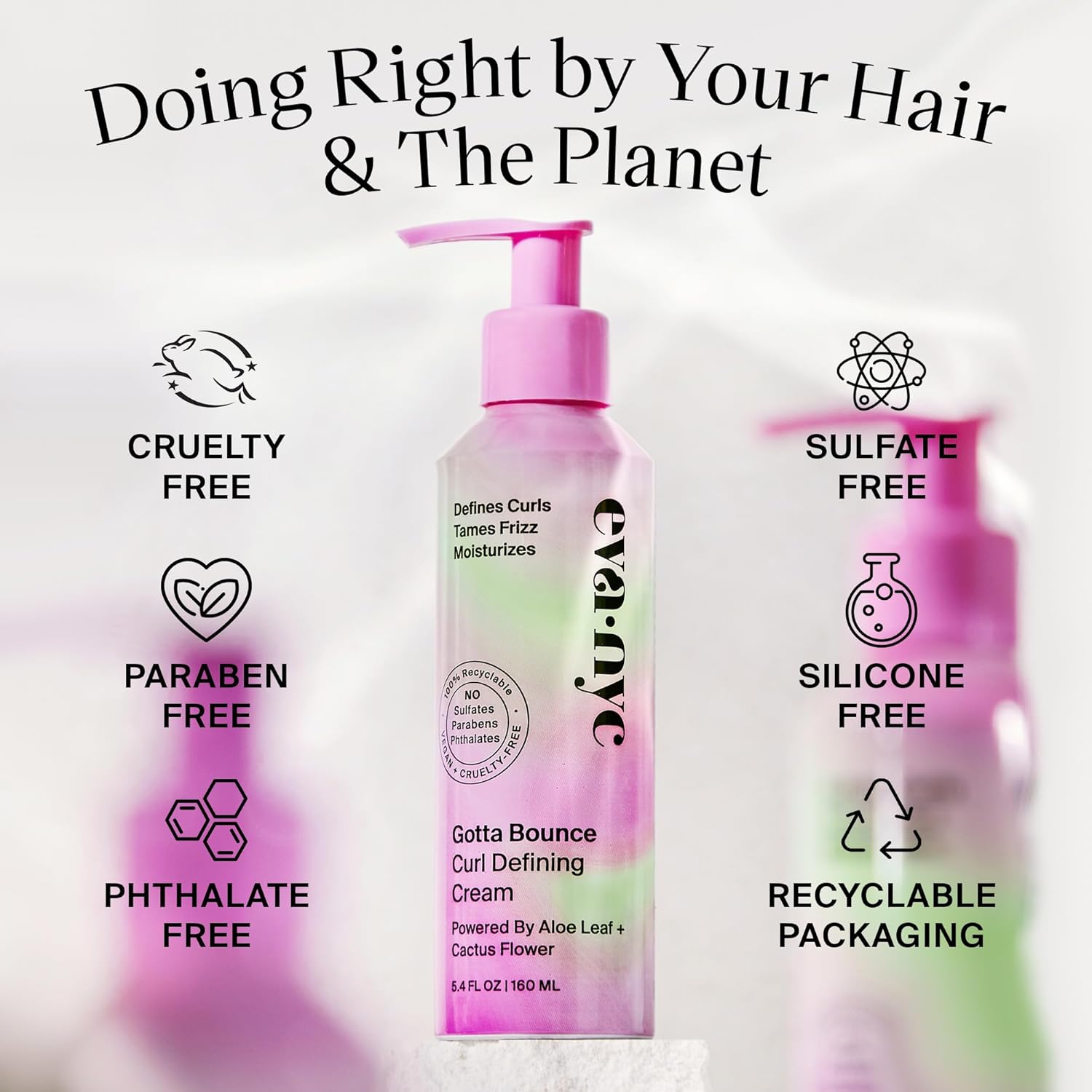 Eva NYC Gotta Bounce – Crema definidora de rizos, productos hidratantes para cabello rizado, crema suavizante para cabello rizado, productos para