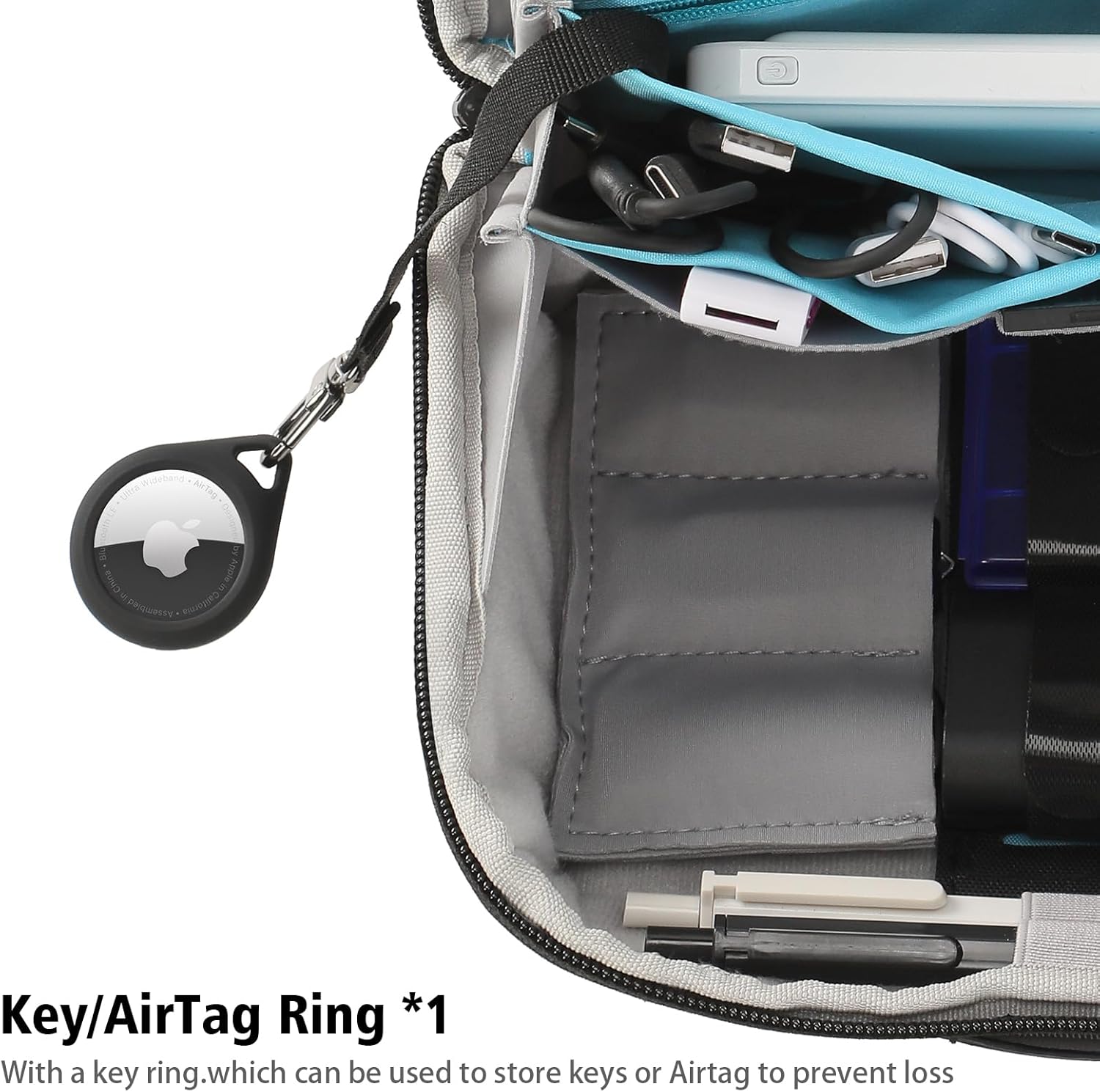 Lychii Bolsa organizadora de electrónica, bolsa organizadora de tecnología para accesorios de viaje, estuche de transporte para electrónica, cables