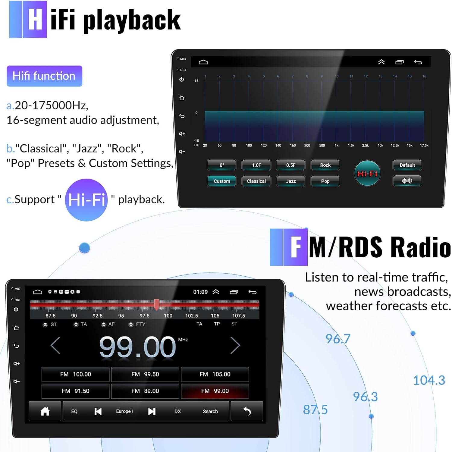 CAMECHO 2+64G CarPlay & Android Auto Receptor estéreo para coche, Android 13 Doble DIN Radio de coche para Hyundai Accent Verna Solaris 2010-2016