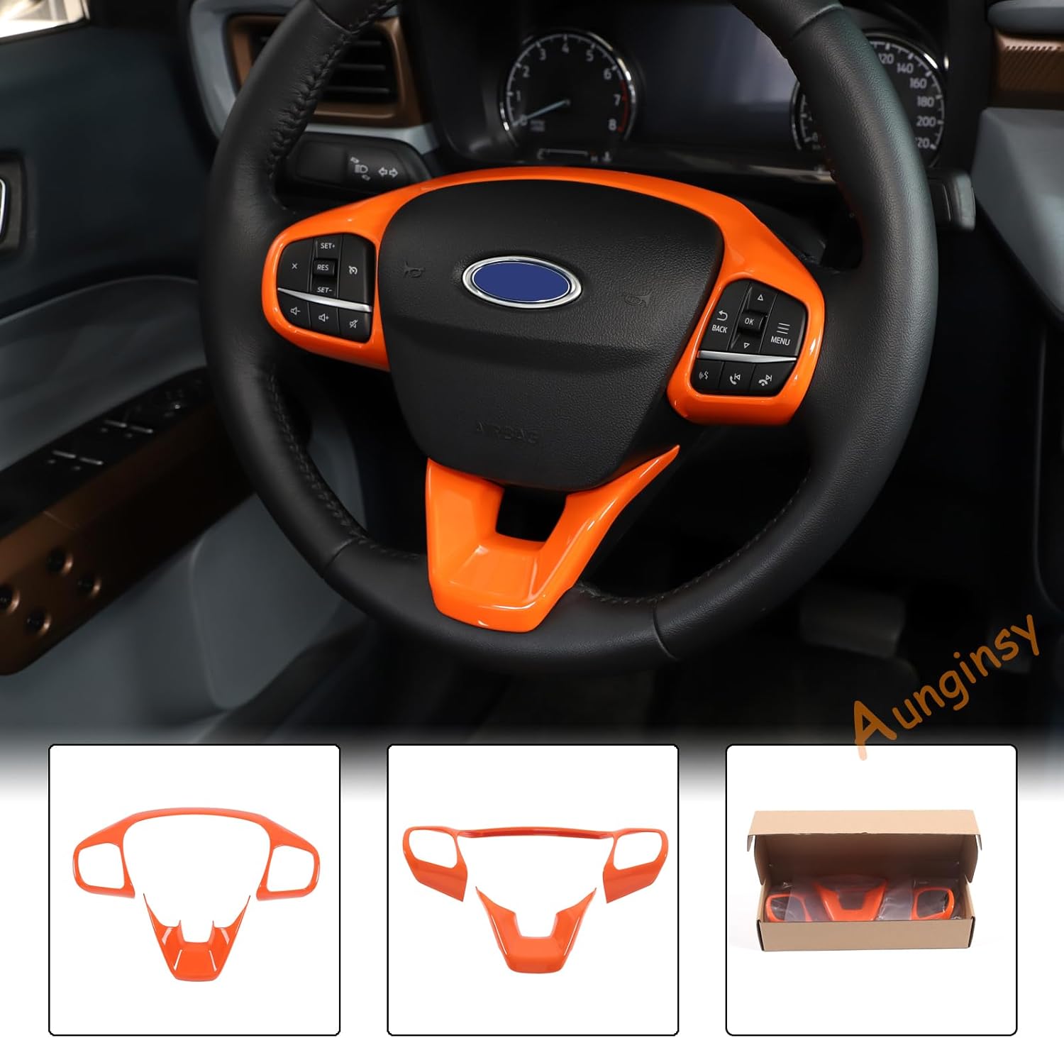 Funda de marco para volante de automóvil, compatible con Ford Maverick 2022 2023, decoración de volante, panel de protección de marco, cubierta de