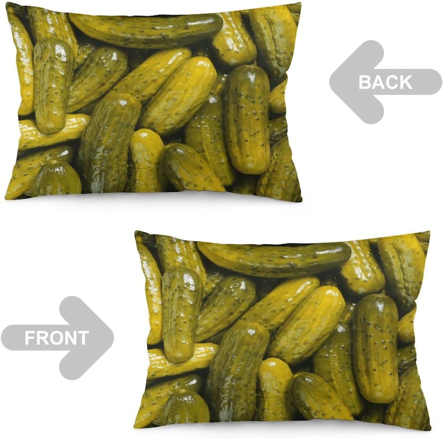 Wreioau Foodie – Funda de almohada decorativa rectangular con estampado de pepinillos enteros, decoración del hogar, para sala de estar, sofá,