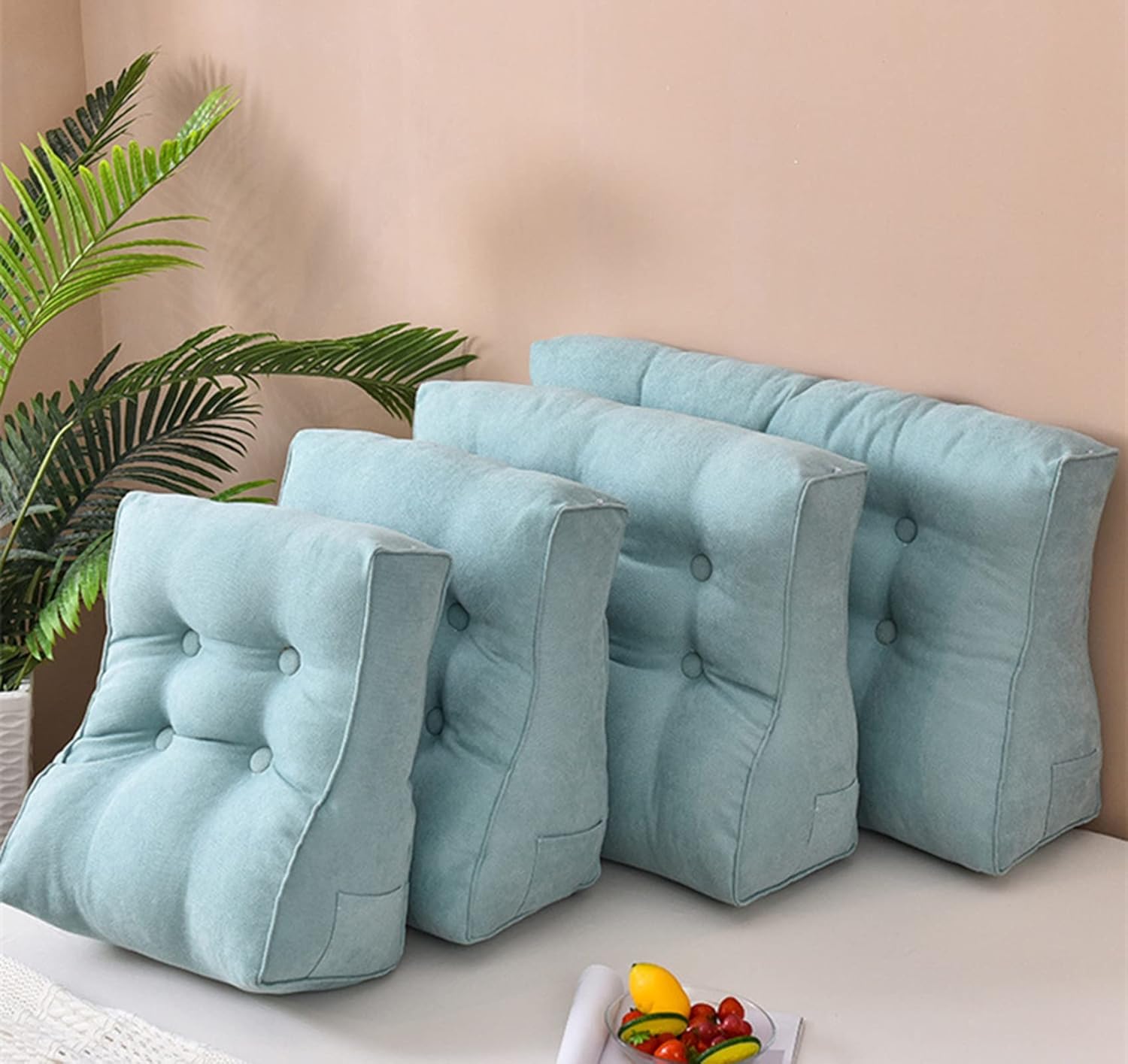 HOFFTI Almohada de lectura extra grande con soporte para el cuello, cómodo cojín de espalda, cojín de abrazo con fundas lavables, ideal para soporte