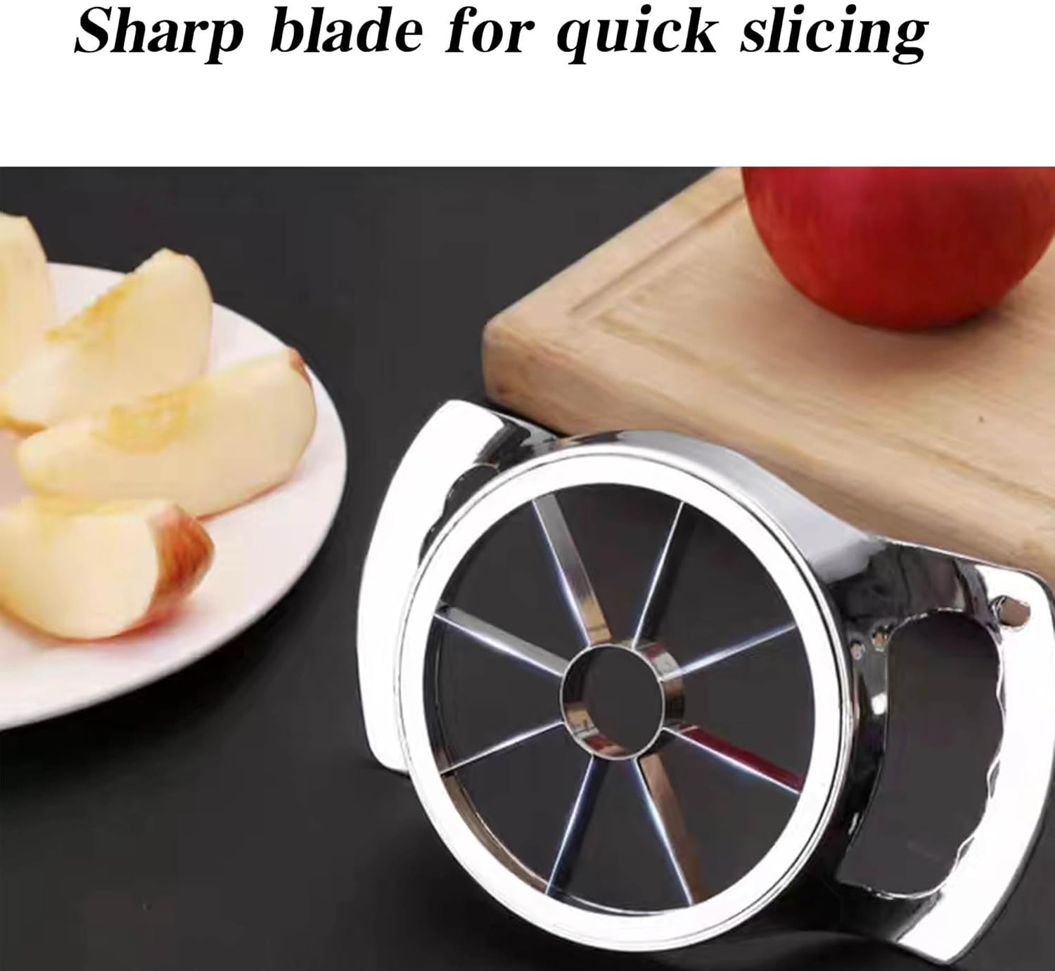 UnisonPet 8blades creativo cortador de manzana grande de acero inoxidable, cortador de frutas para el hogar, cortador manual de manzana, cortador de