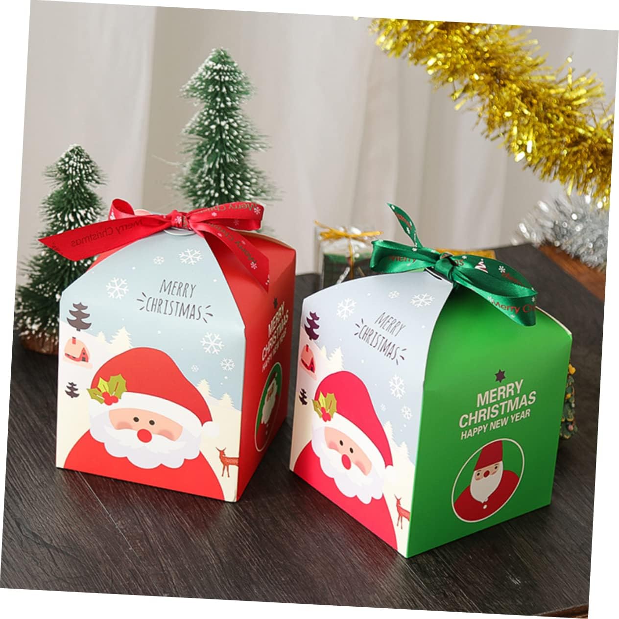 EXCEART 2 unids Navidad Impreso Cintas de Alambre Cinta de Satén de Navidad Cinta de Embalaje Cintas Artesanales Cintas de Fabricación de Cintas de