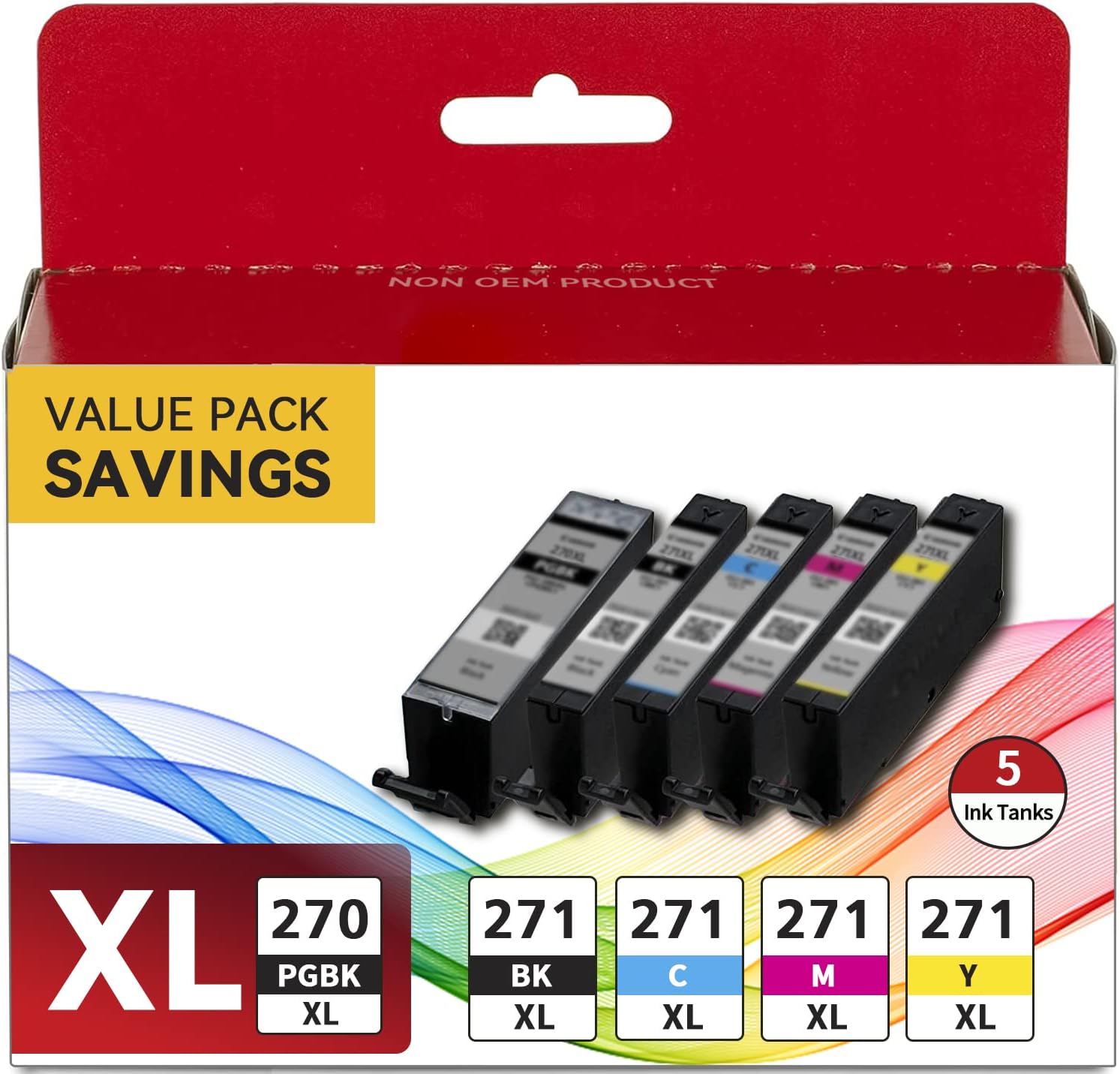 PGI-270XL CLI-271XL – Cartuchos de tinta de repuesto para Canon PGI 270 CLI 271 XL Combo Pack para usar con Canon MG6821 MG6822 MG5720 MG5721 MG5722